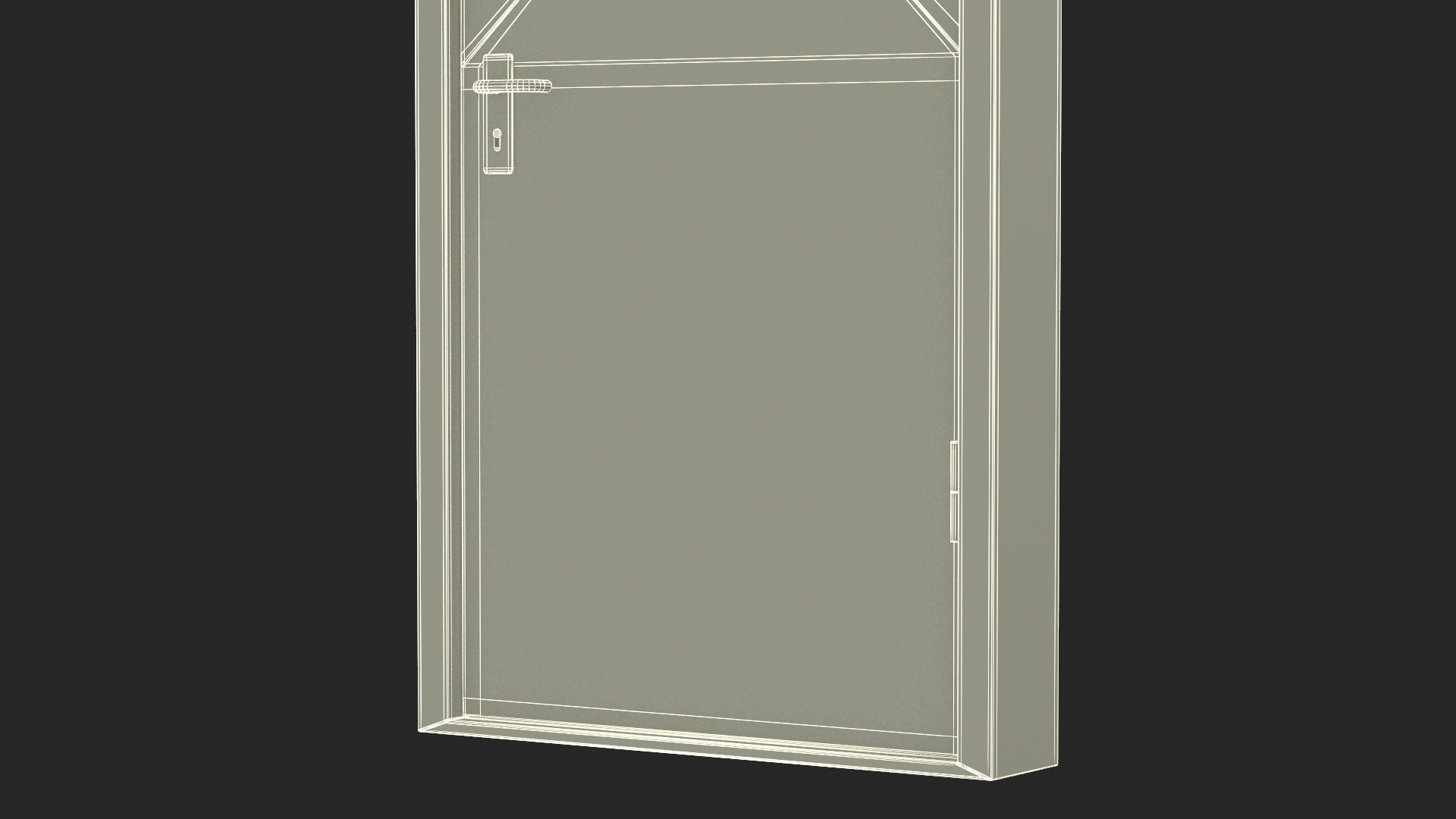 3D Grey Fire Exit Door Single with Panic Bar