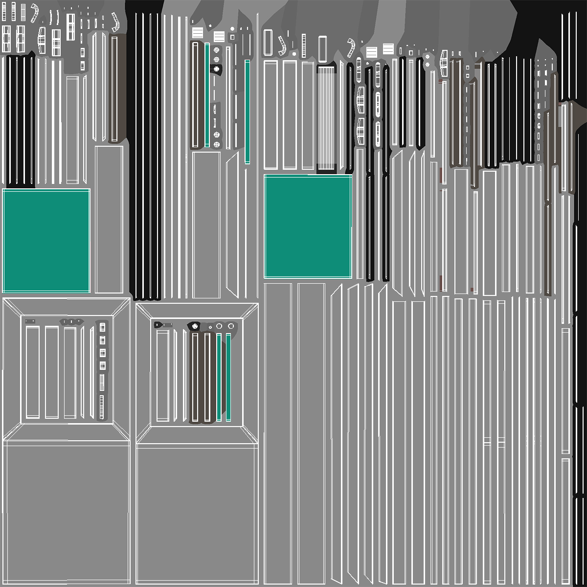 3D Grey Fire Exit Door Single with Panic Bar