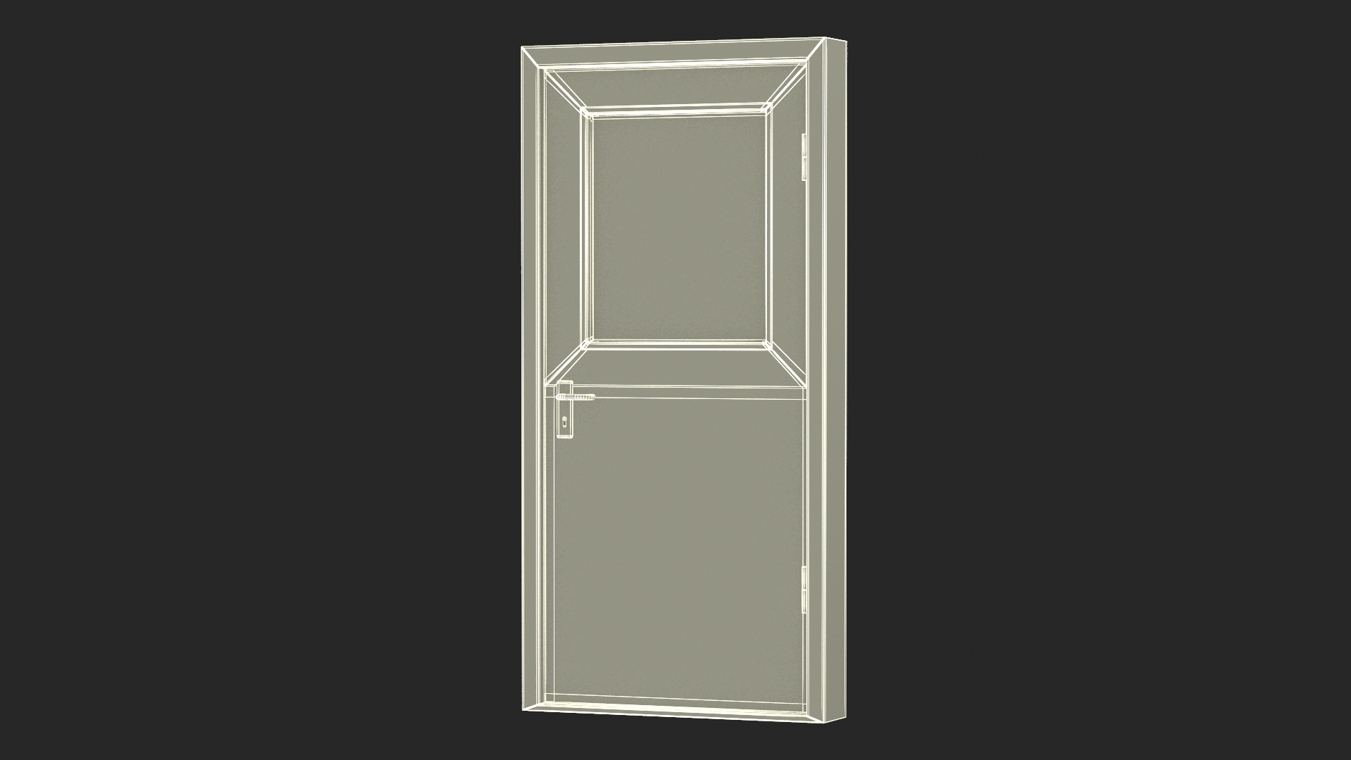 3D Grey Fire Exit Door Single with Panic Bar