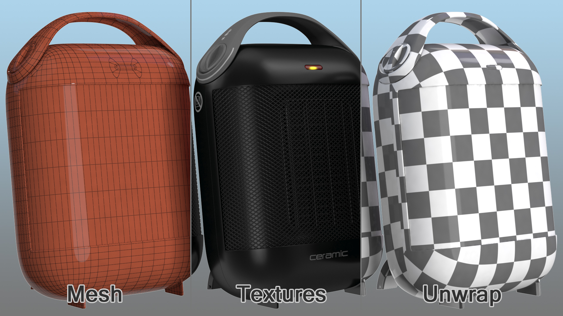 3D Compact Ceramic Heater Black model