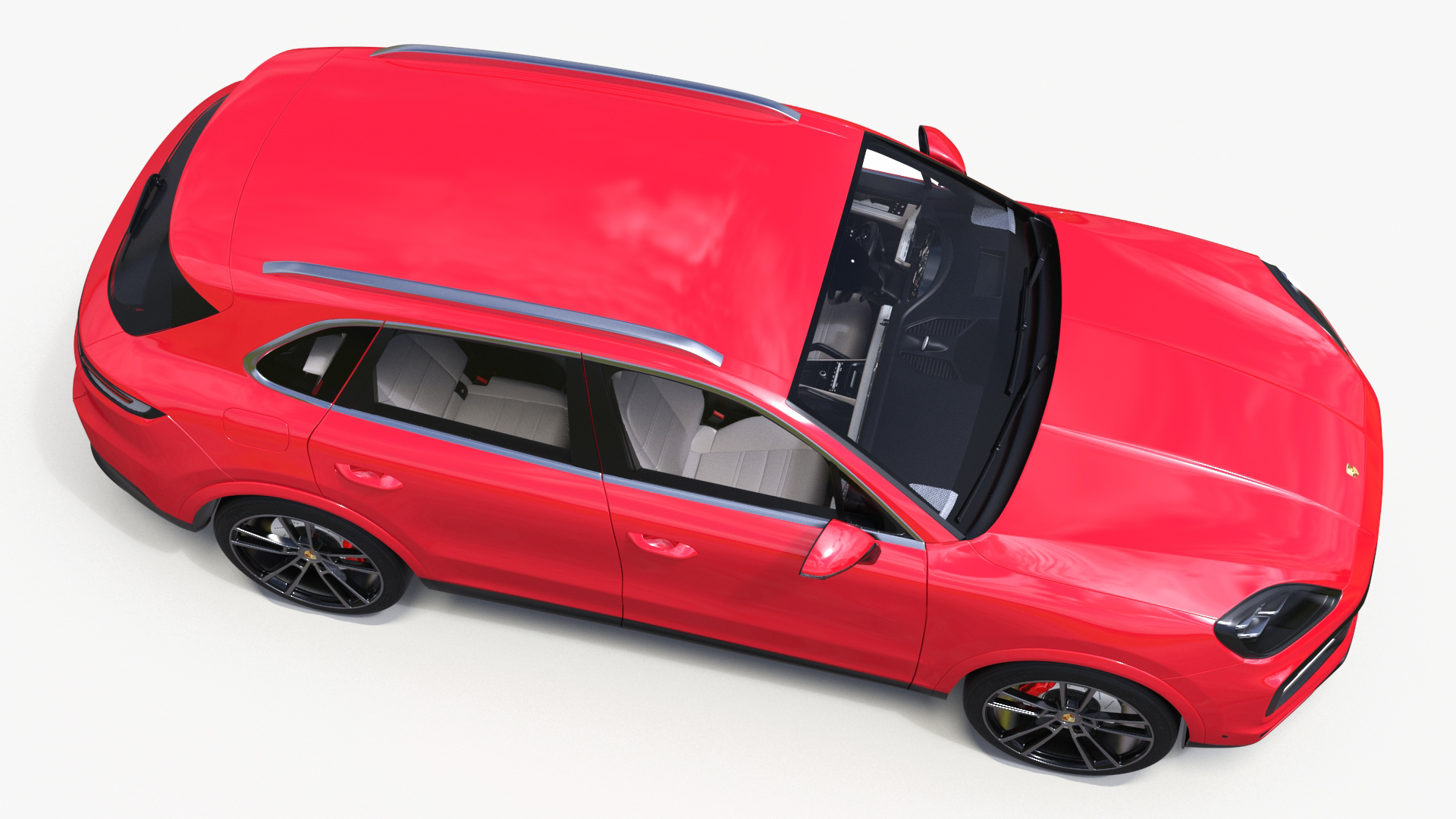 Porsche Cayenne Turbo E-Hybrid Carmine Red Rigged 3D model