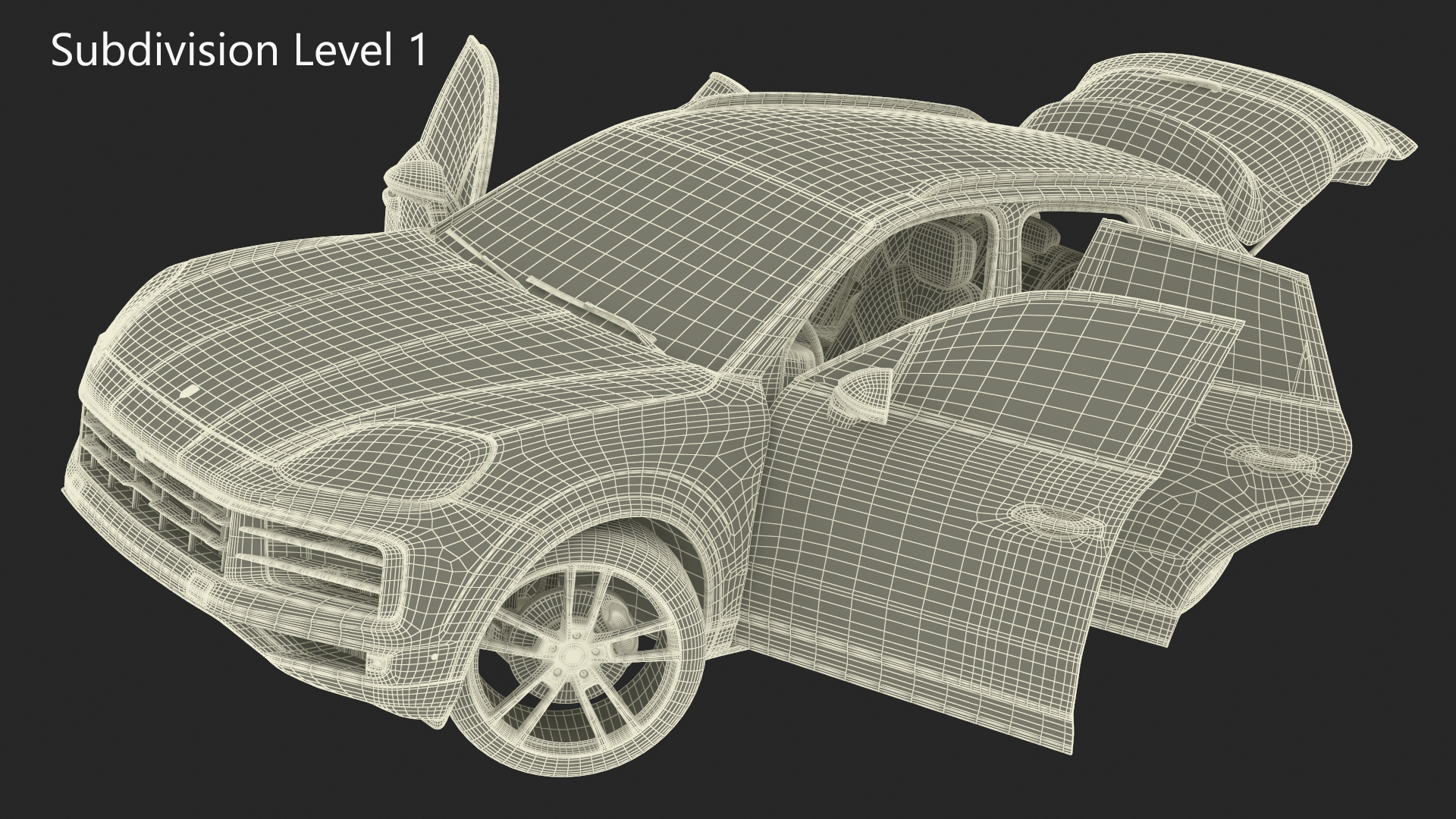 Porsche Cayenne Turbo E-Hybrid Carmine Red Rigged 3D model