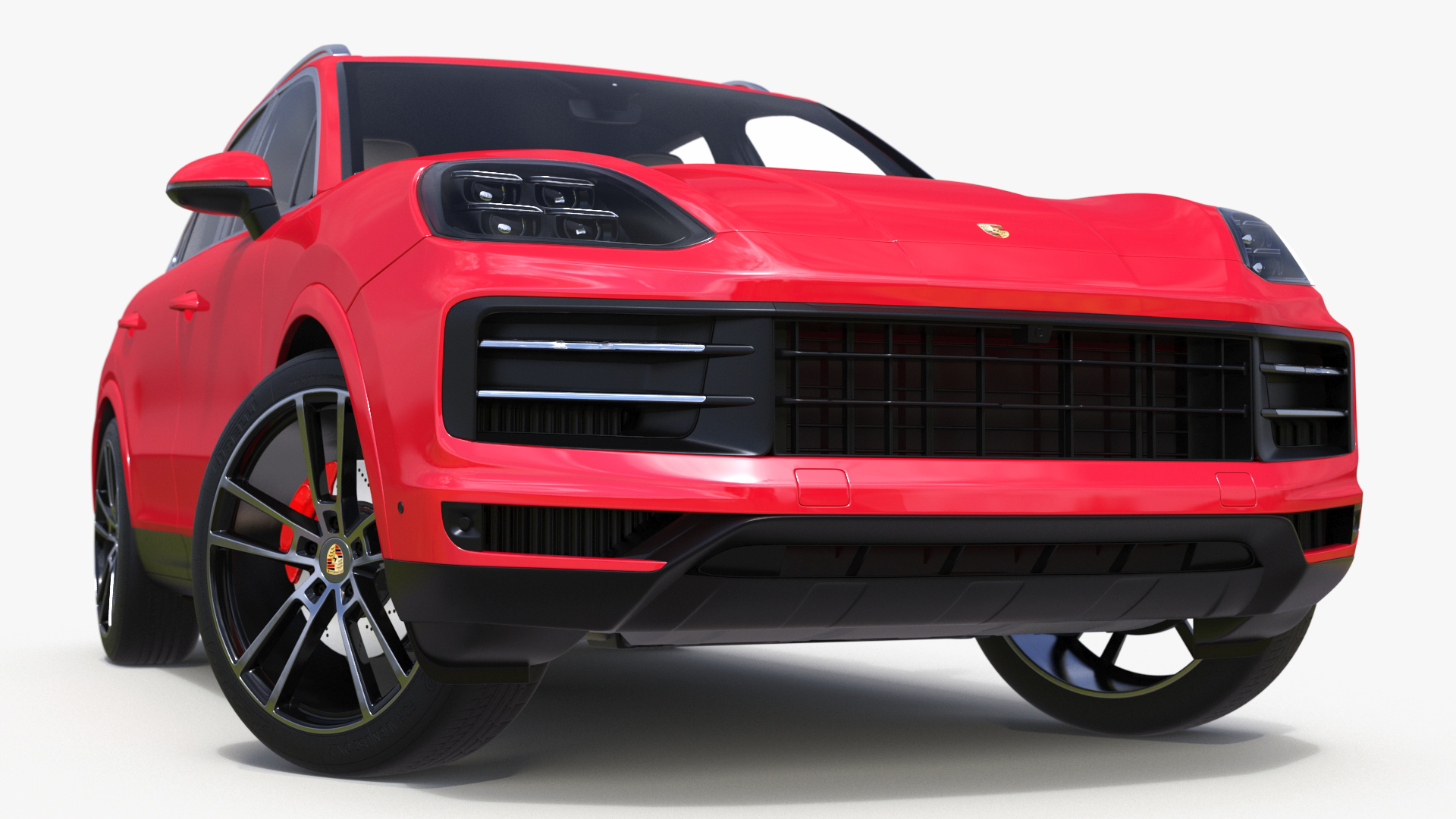 Porsche Cayenne Turbo E-Hybrid Carmine Red Rigged 3D model
