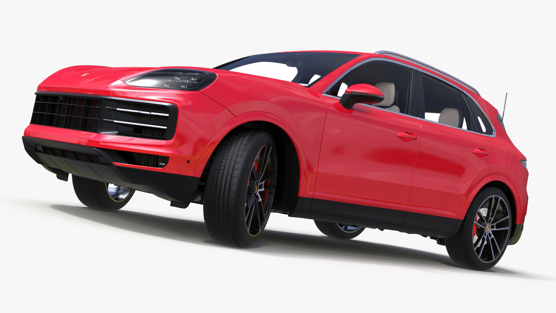 Porsche Cayenne Turbo E-Hybrid Carmine Red Rigged 3D model