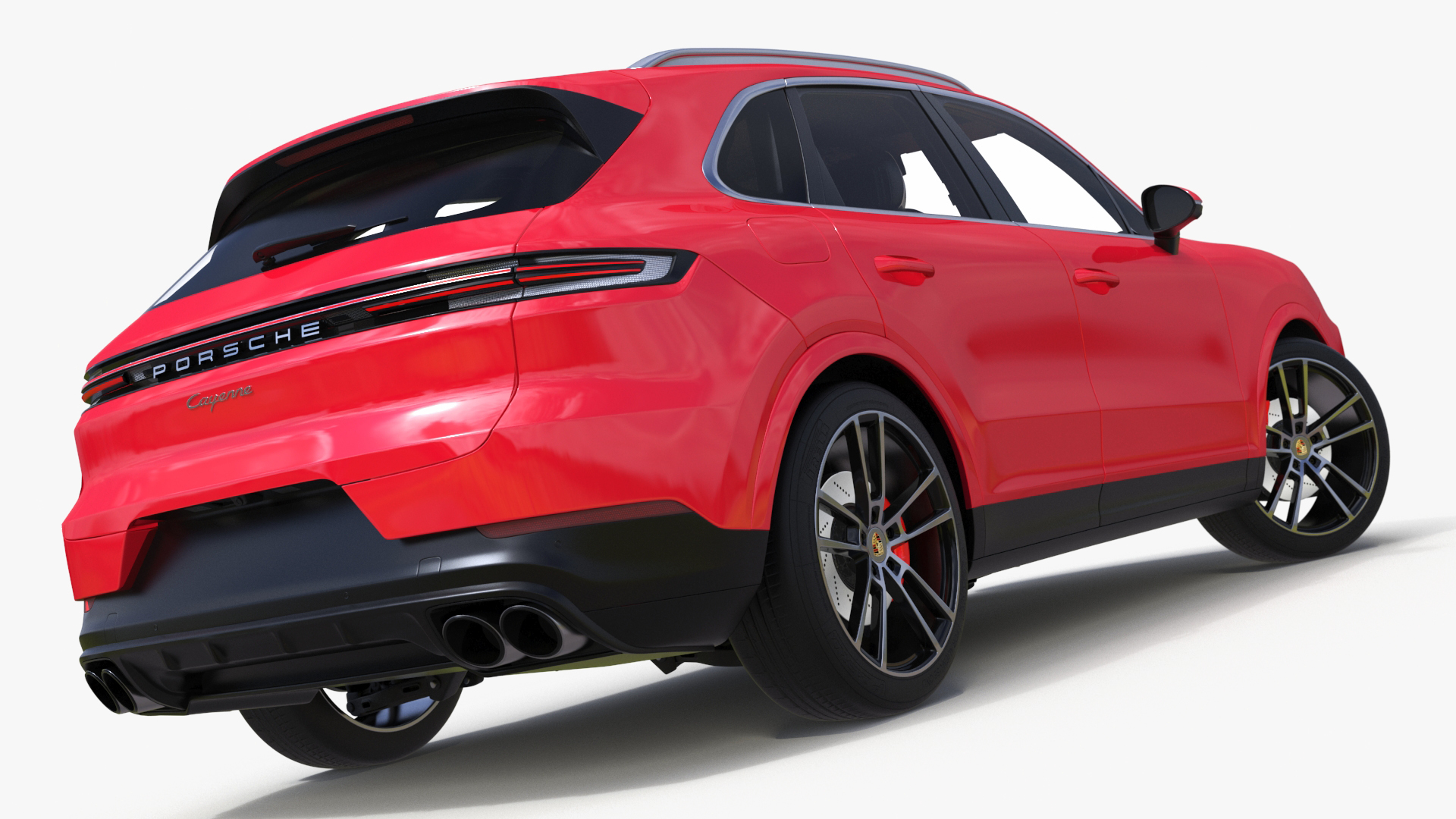 Porsche Cayenne Turbo E-Hybrid Carmine Red Rigged 3D model