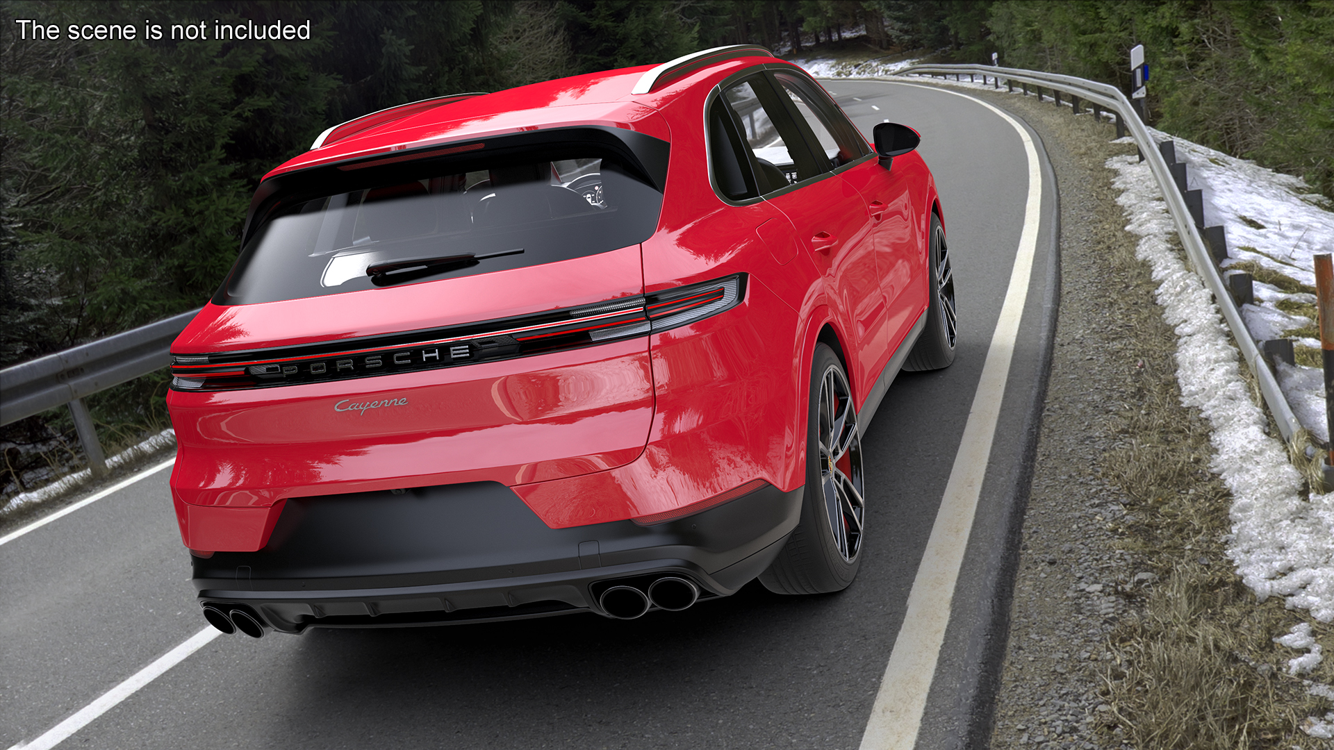 Porsche Cayenne Turbo E-Hybrid Carmine Red Rigged 3D model