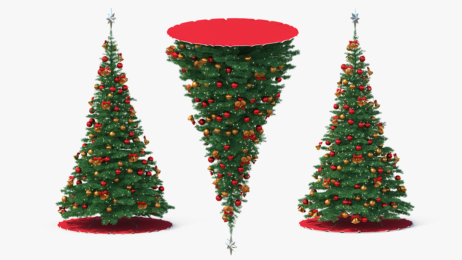 3D Christmas Tree with Silver Star Topper model
