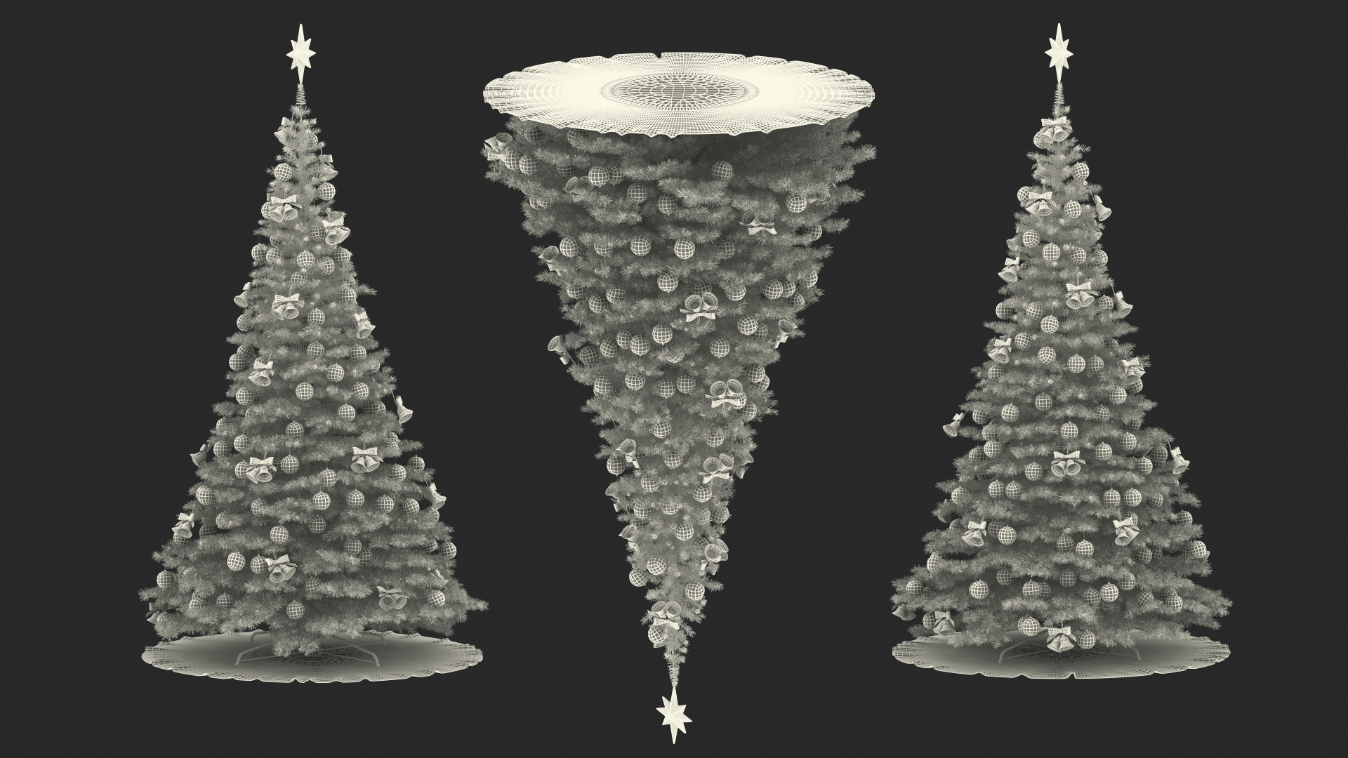 3D Christmas Tree with Silver Star Topper model