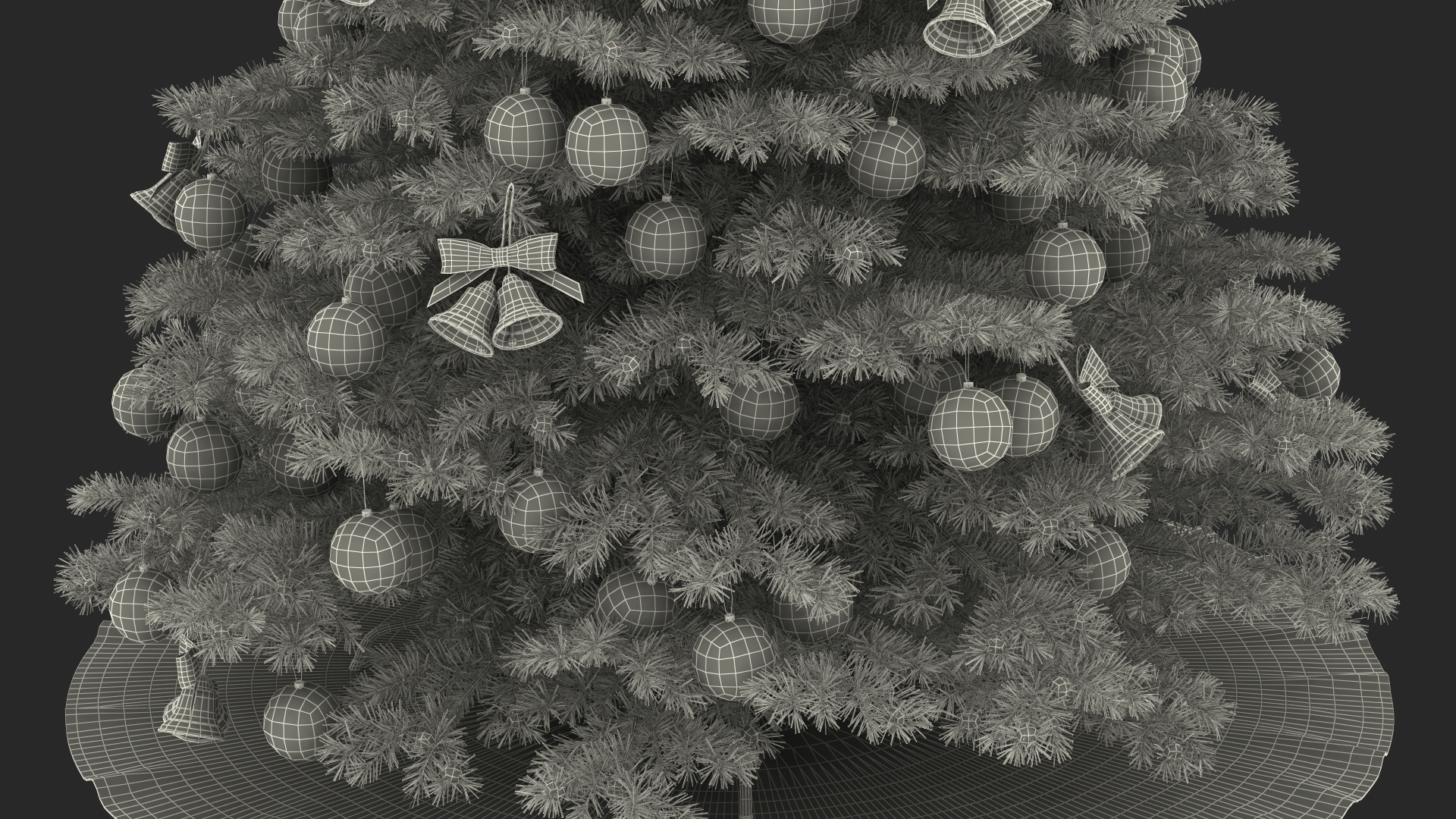 3D Christmas Tree with Silver Star Topper model