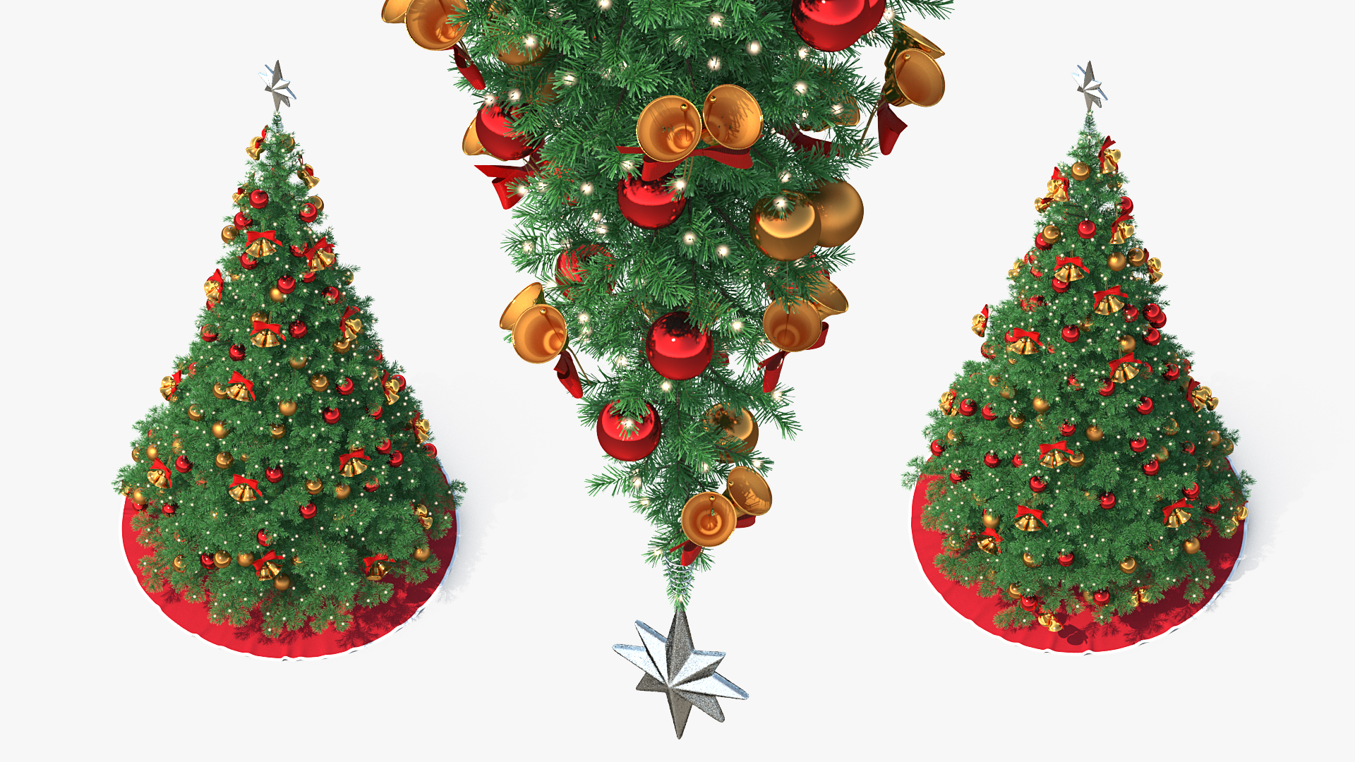 3D Christmas Tree with Silver Star Topper model