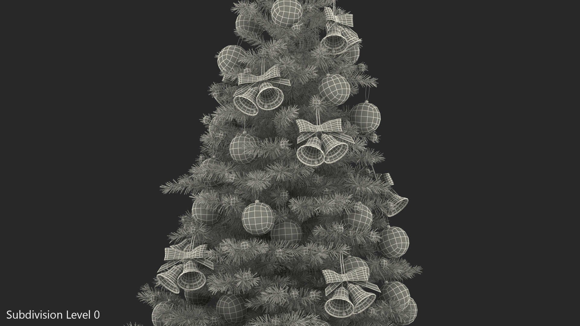 3D Christmas Tree with Silver Star Topper model