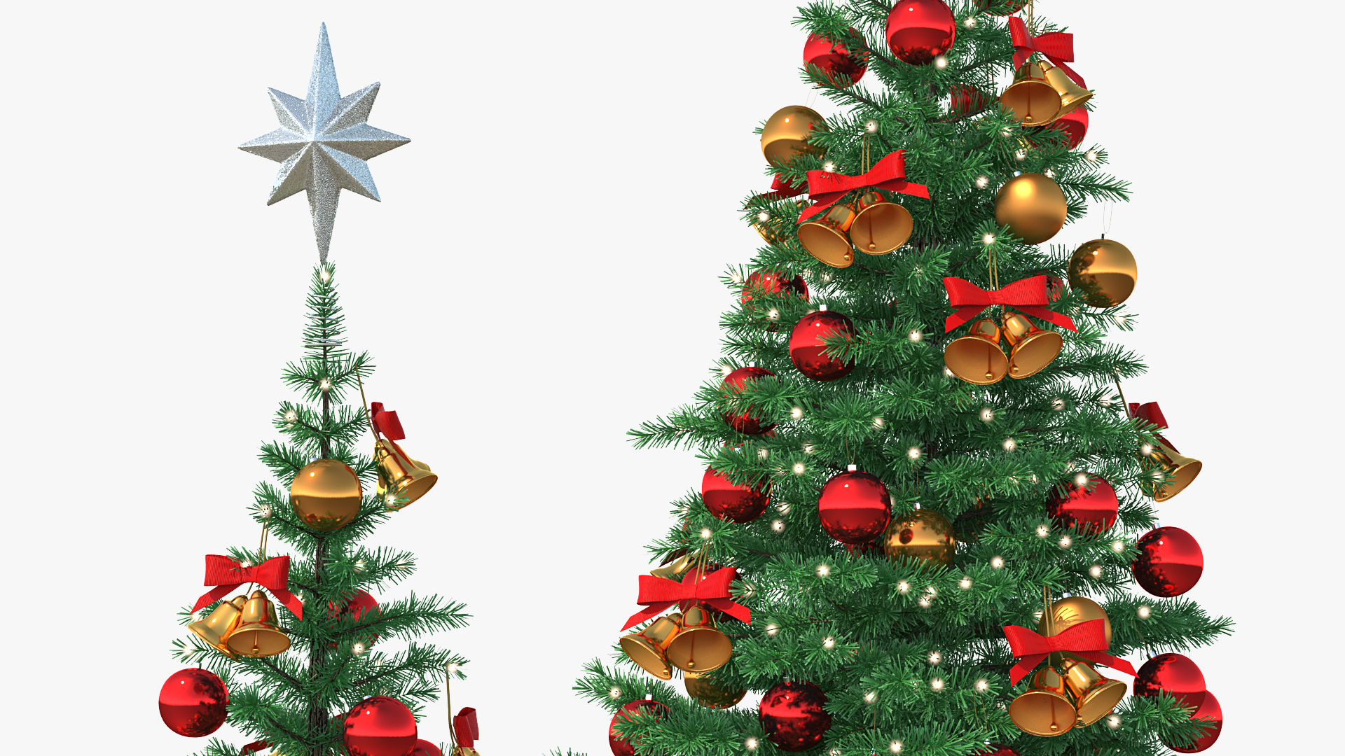 3D Christmas Tree with Silver Star Topper model