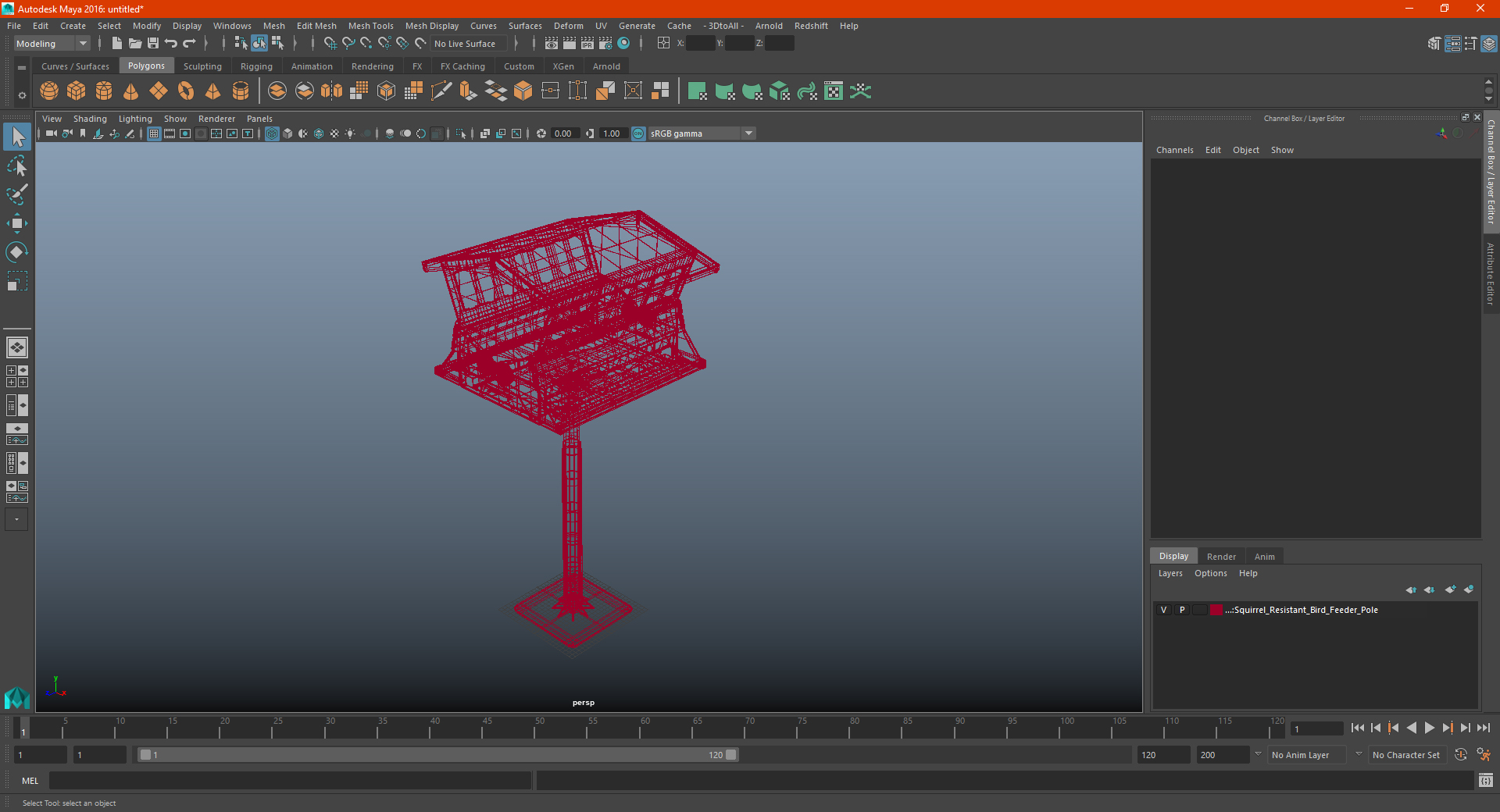 3D model Squirrel Resistant Bird Feeder Pole