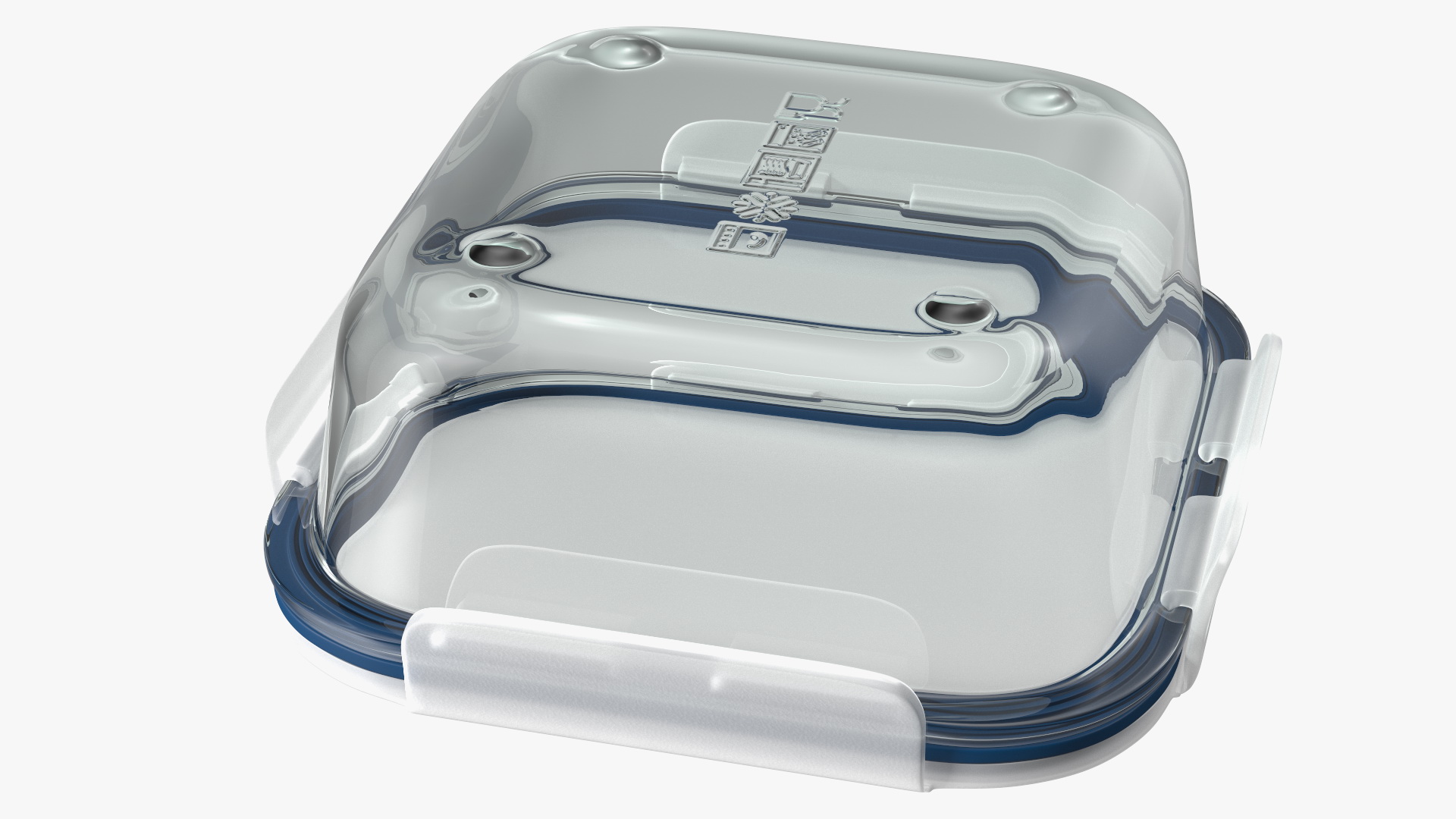 3D Clip Lock Food Container Glass 600ml