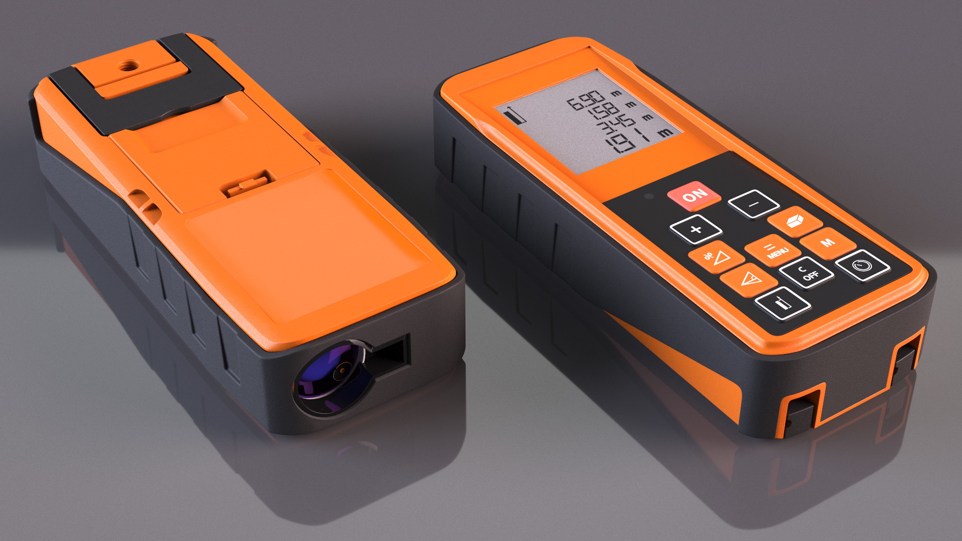 3D Distance Measuring Instrument Orange