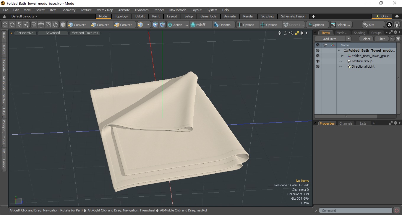 Folded Bath Towel 3D