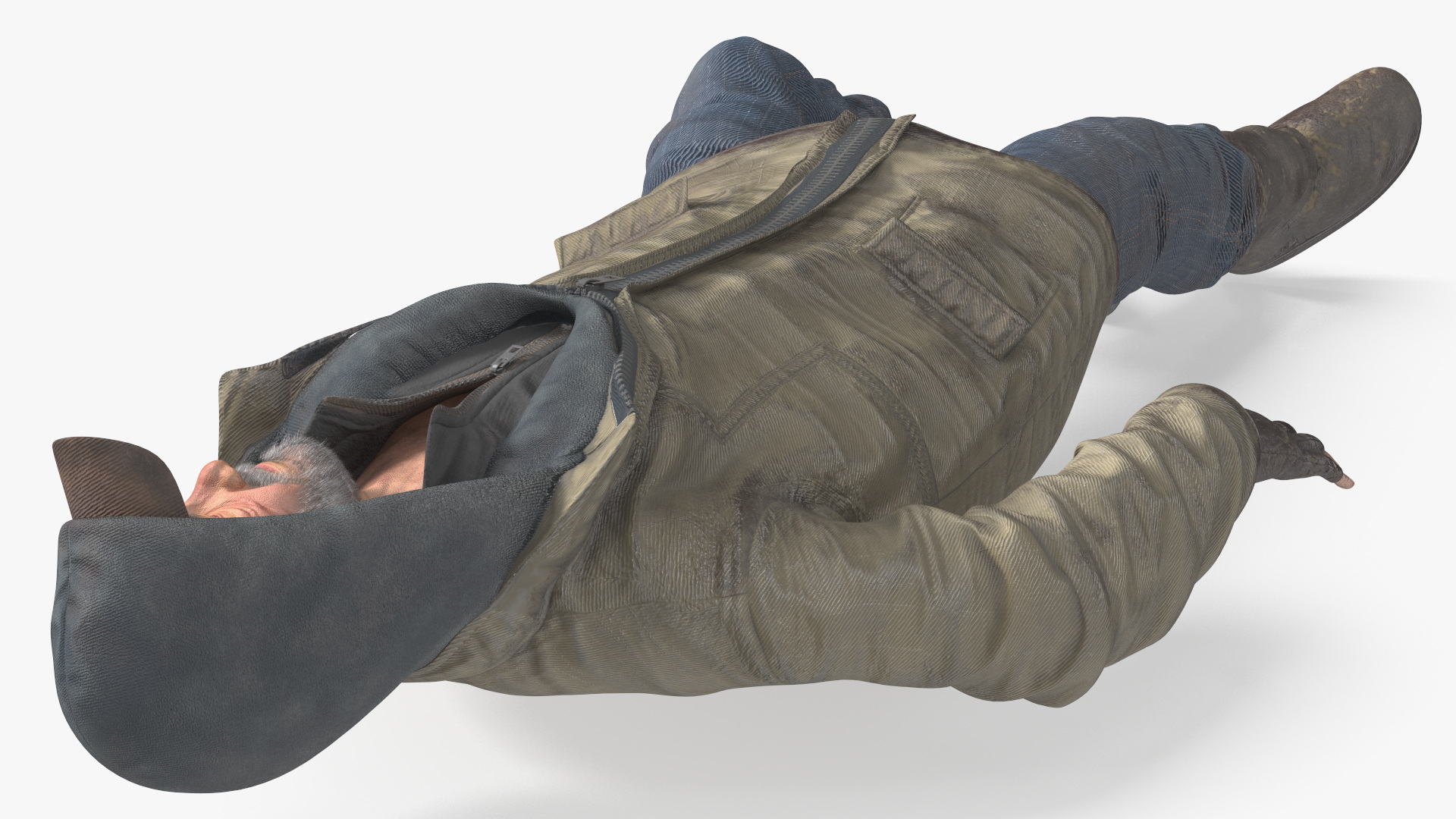 Homeless Old Man Rigged for Cinema 4D 3D
