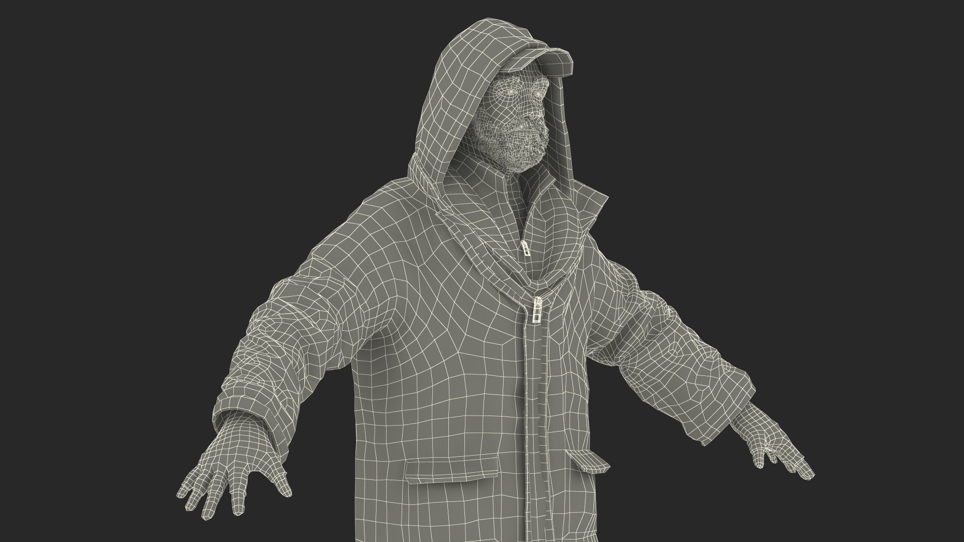 Homeless Old Man Rigged for Cinema 4D 3D