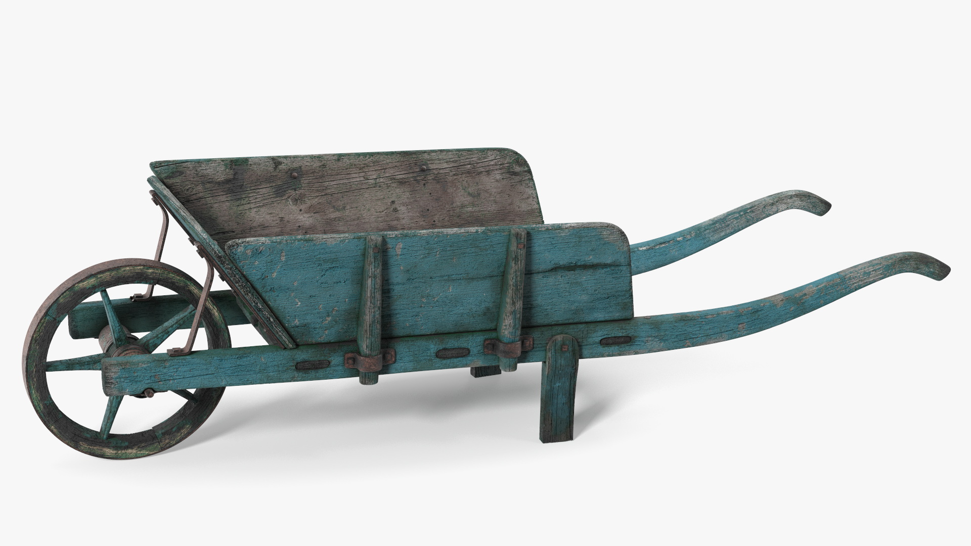 Vintage Wheelbarrow Blue 3D model
