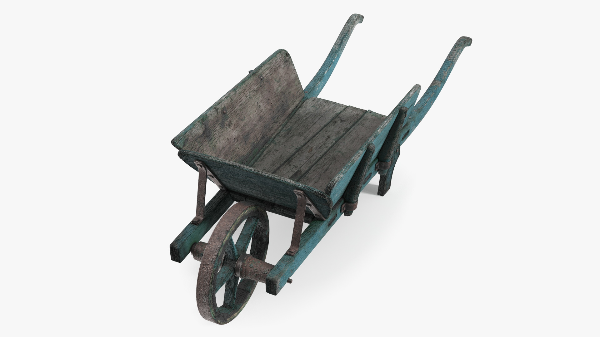 Vintage Wheelbarrow Blue 3D model