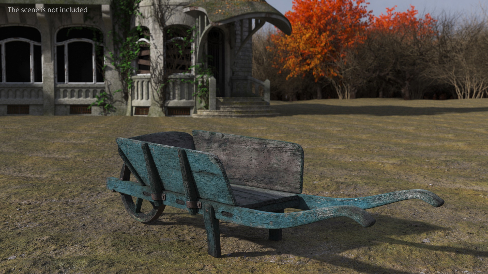 Vintage Wheelbarrow Blue 3D model