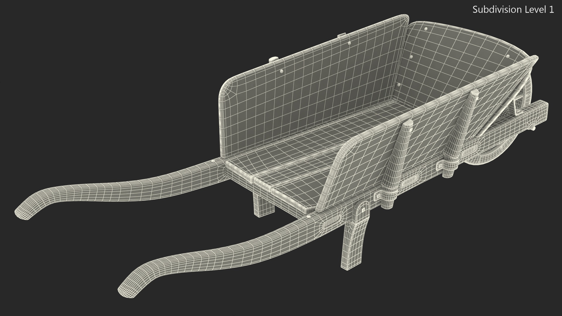 Vintage Wheelbarrow Blue 3D model