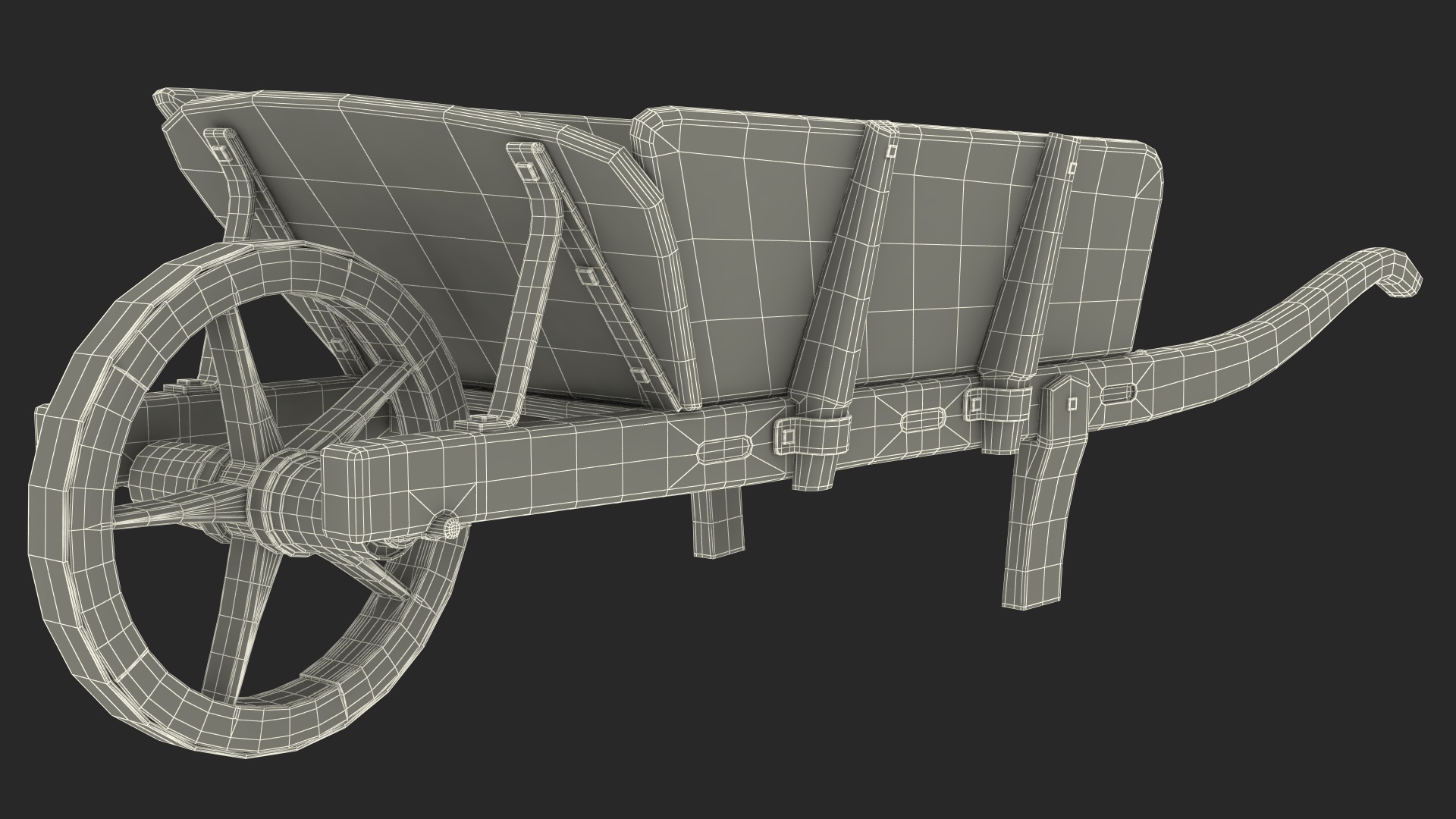 Vintage Wheelbarrow Blue 3D model