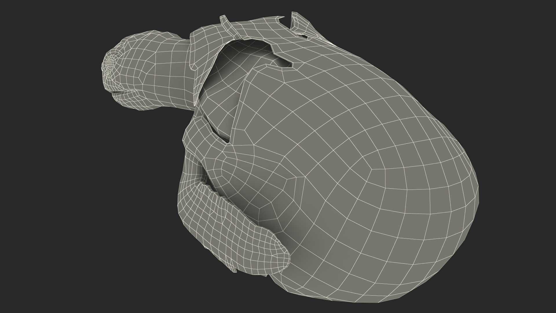 3D Sea Turtle Hatchling Emerging from Egg model