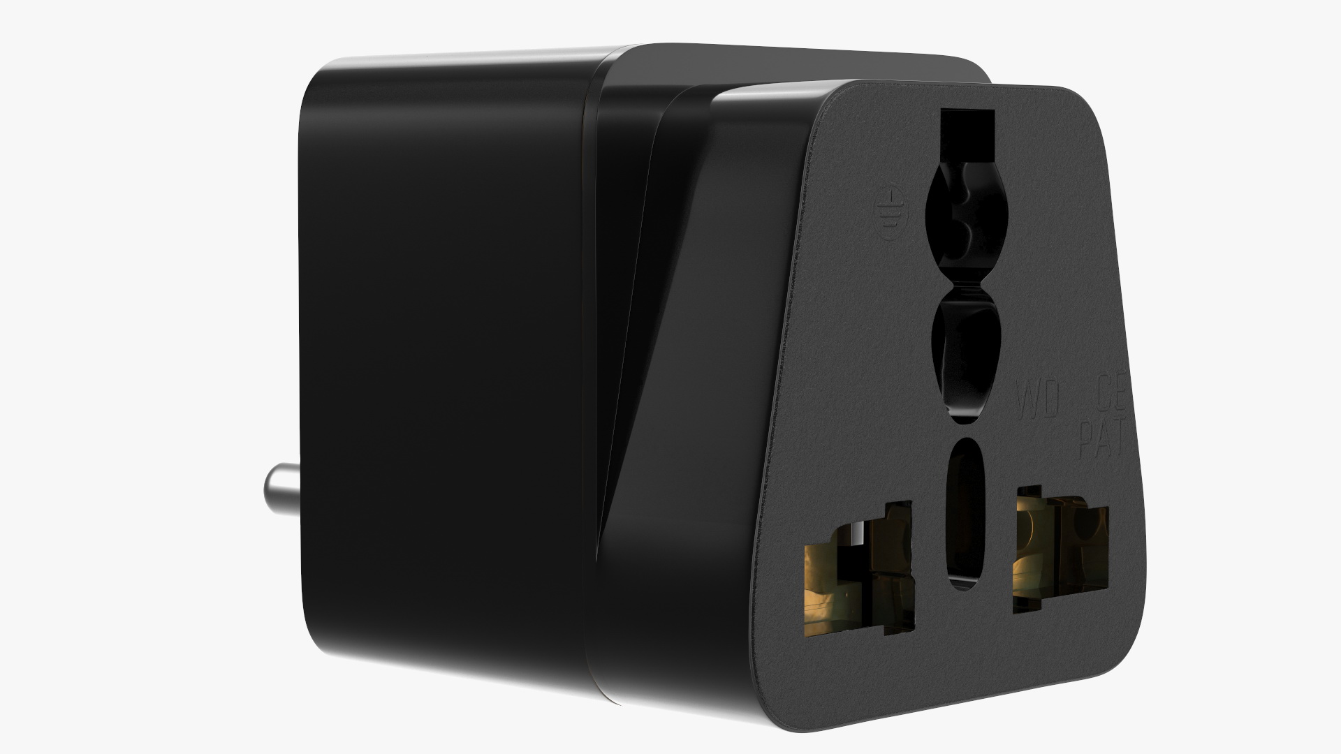 3D Type D Electrical Plug Adapter Black