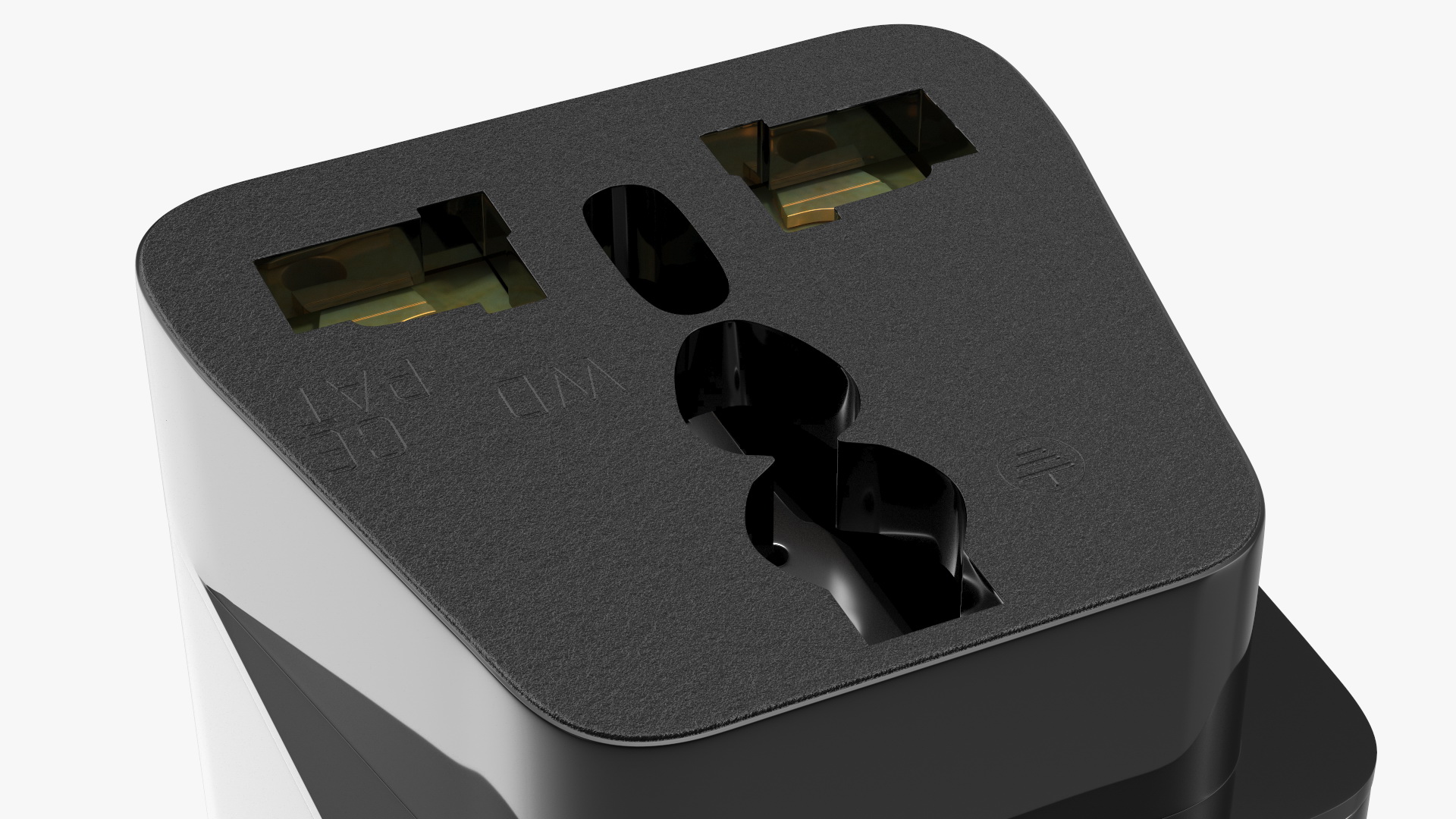 3D Type D Electrical Plug Adapter Black