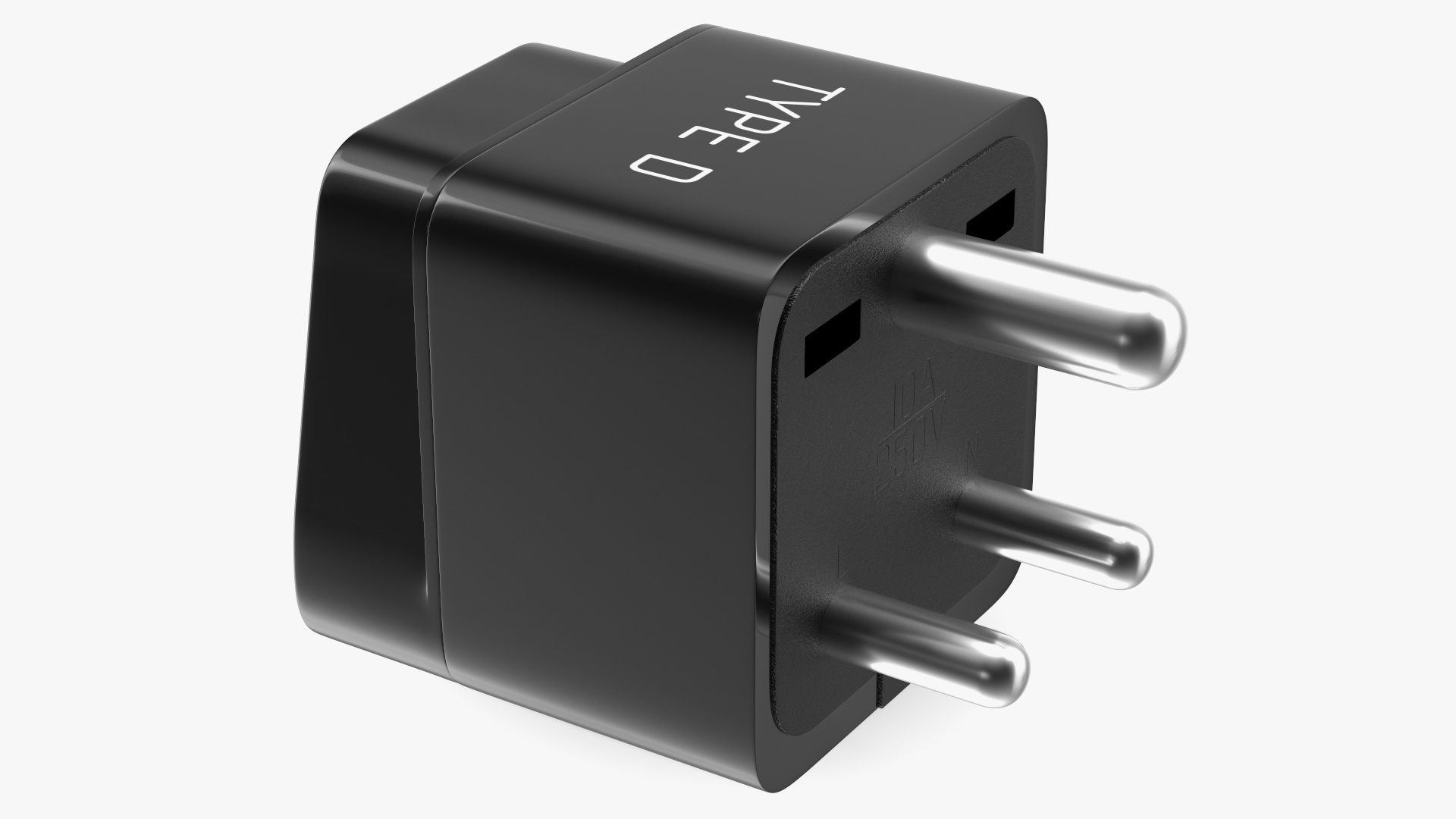 3D Type D Electrical Plug Adapter Black