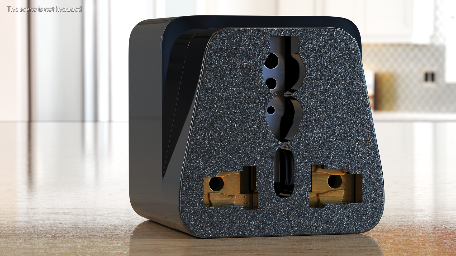 3D Type D Electrical Plug Adapter Black