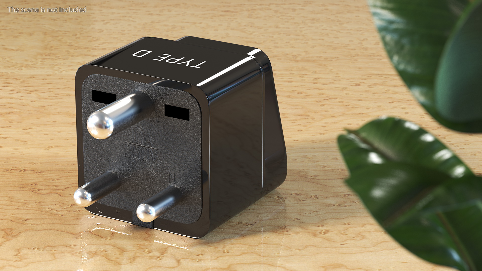 3D Type D Electrical Plug Adapter Black