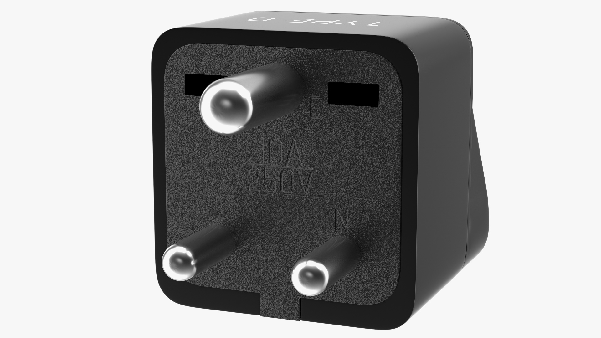 3D Type D Electrical Plug Adapter Black