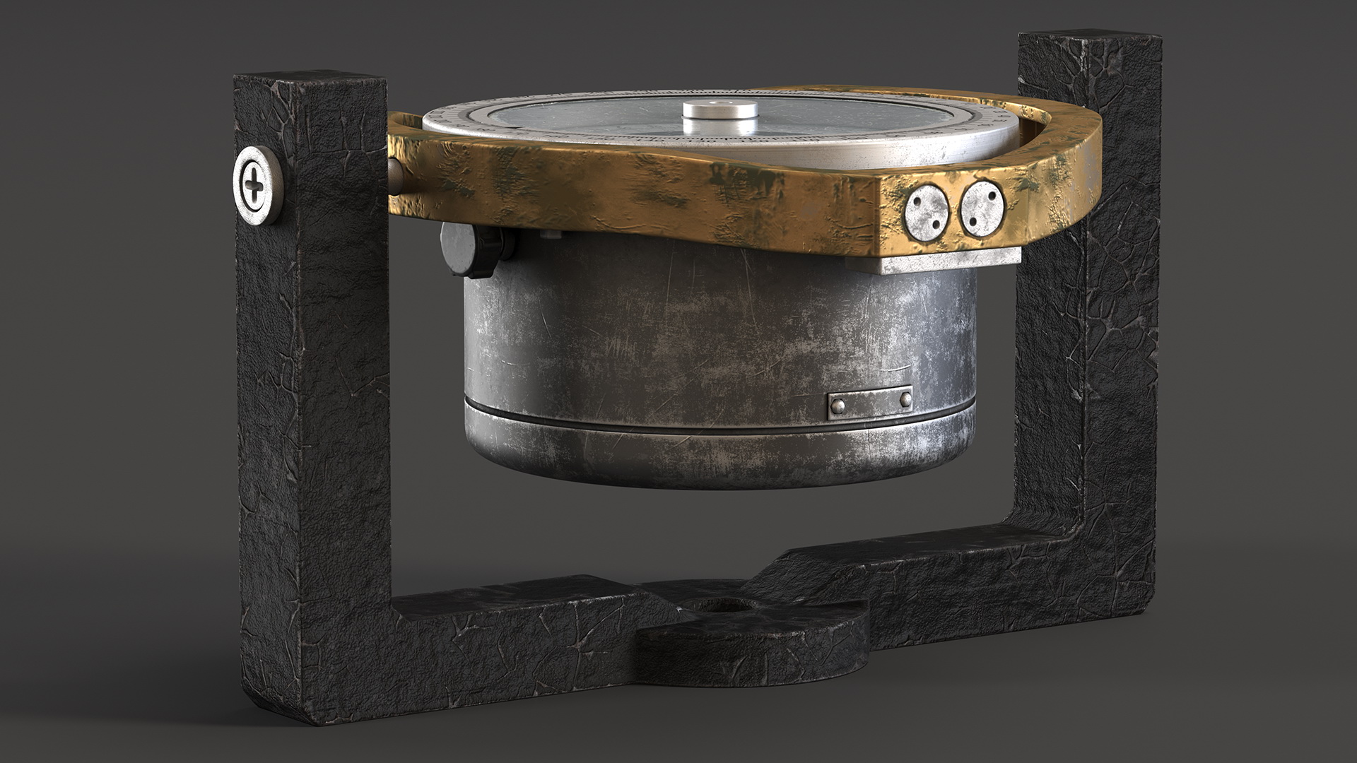 3D Steel Old Compass for Ship