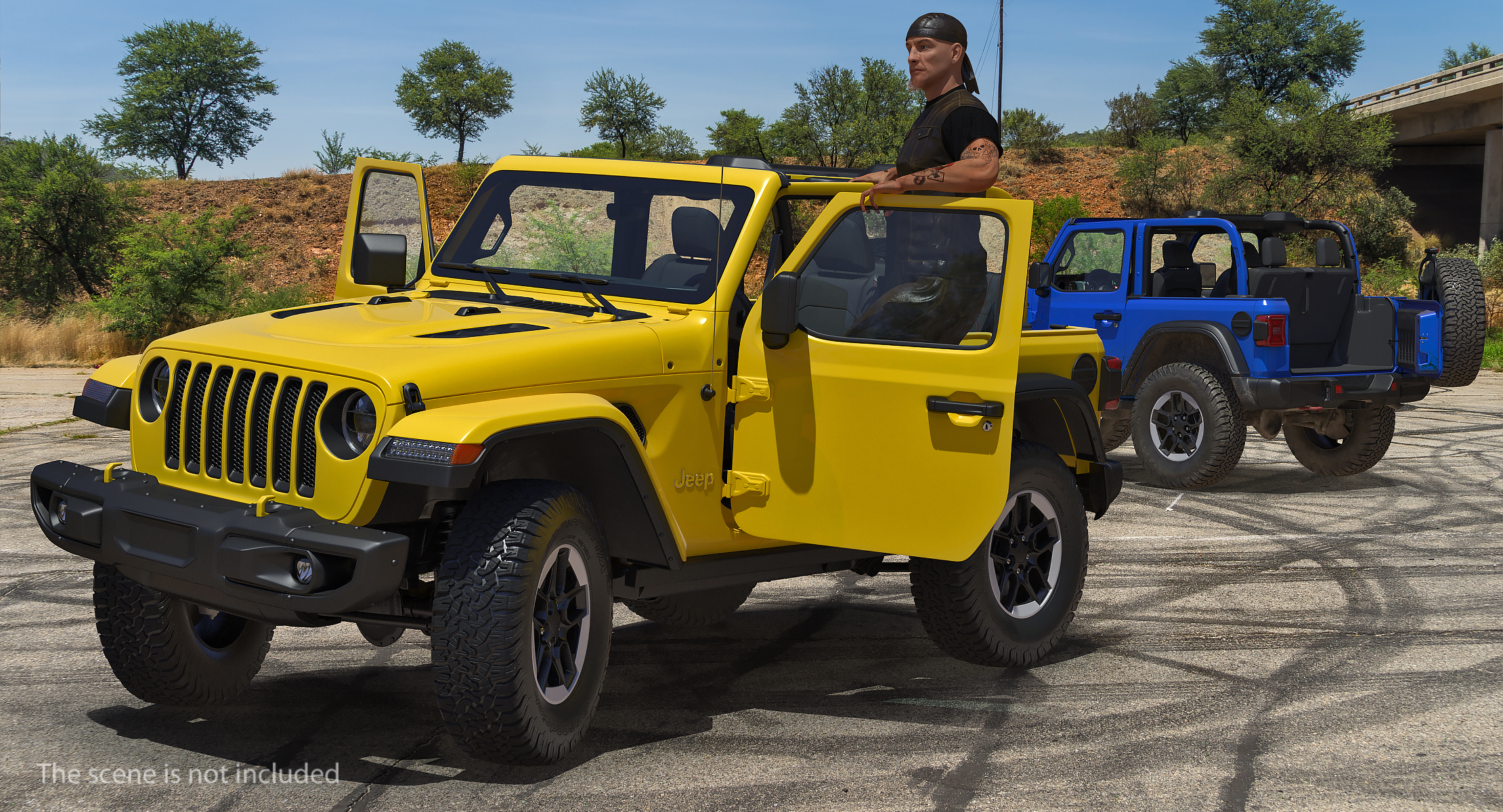 Jeep Wrangler Rubicon 4X4 Rigged 3D