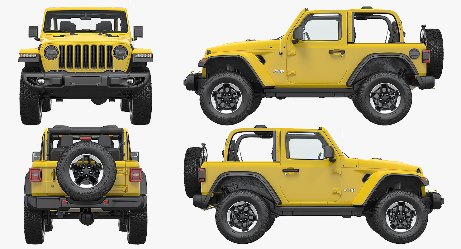 Jeep Wrangler Rubicon 4X4 Rigged 3D