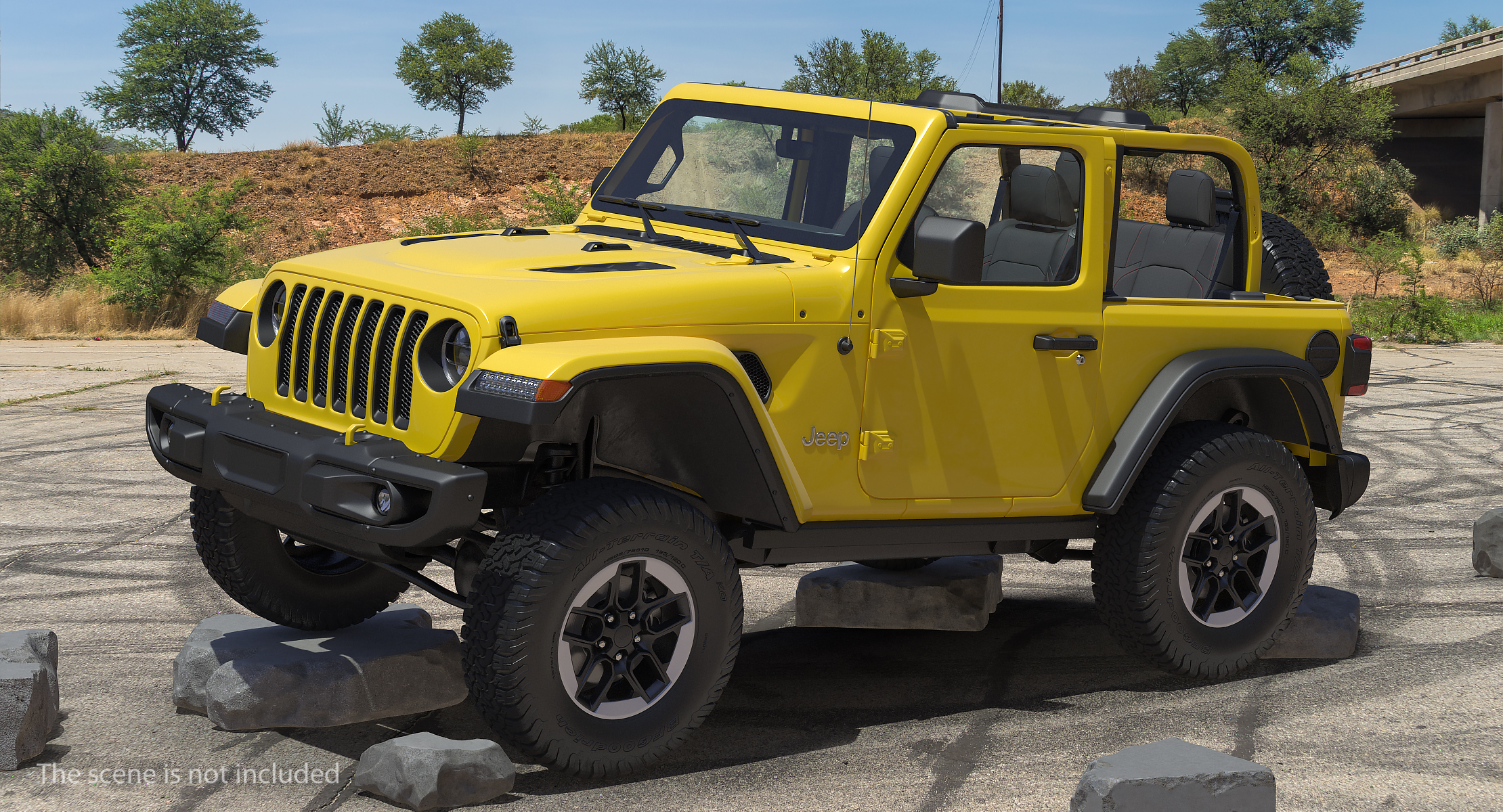 Jeep Wrangler Rubicon 4X4 Rigged 3D