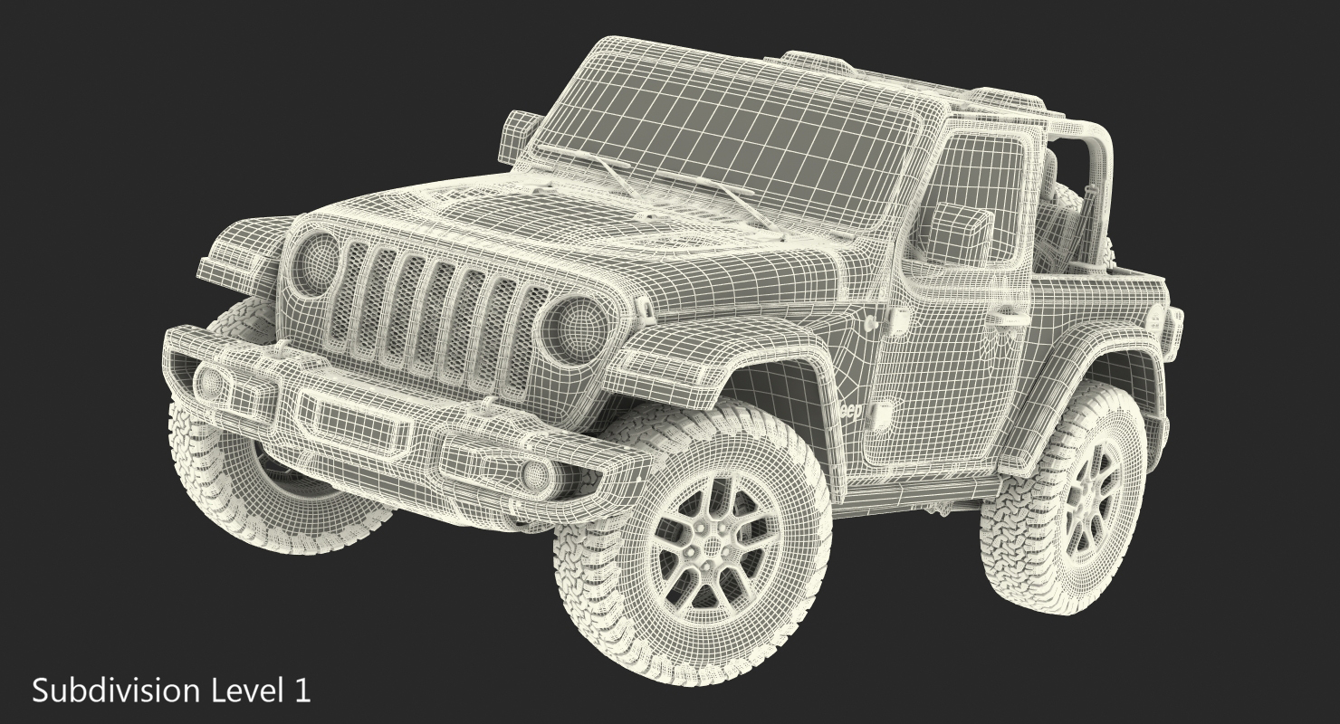 Jeep Wrangler Rubicon 4X4 Rigged 3D