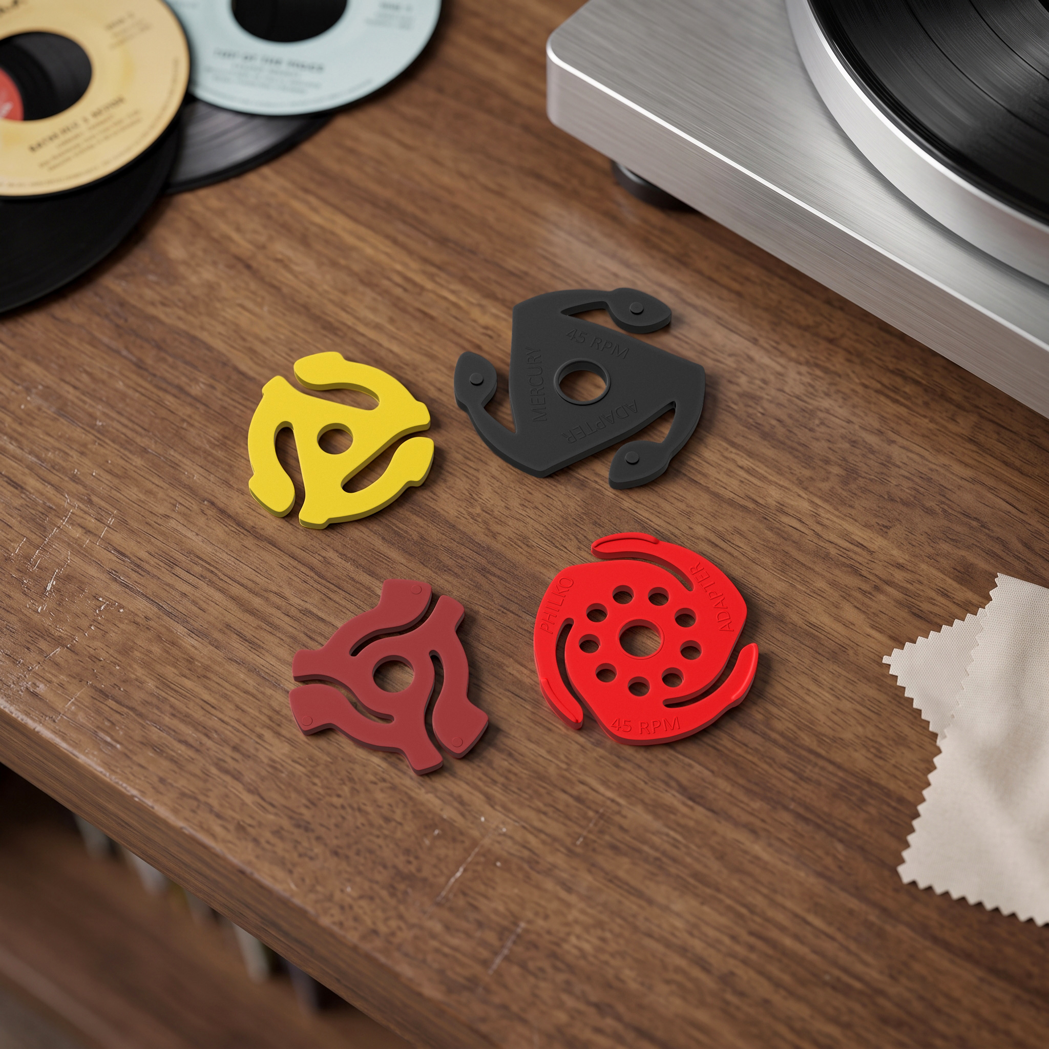 45 RPM Record Adapter Set 3D model preview