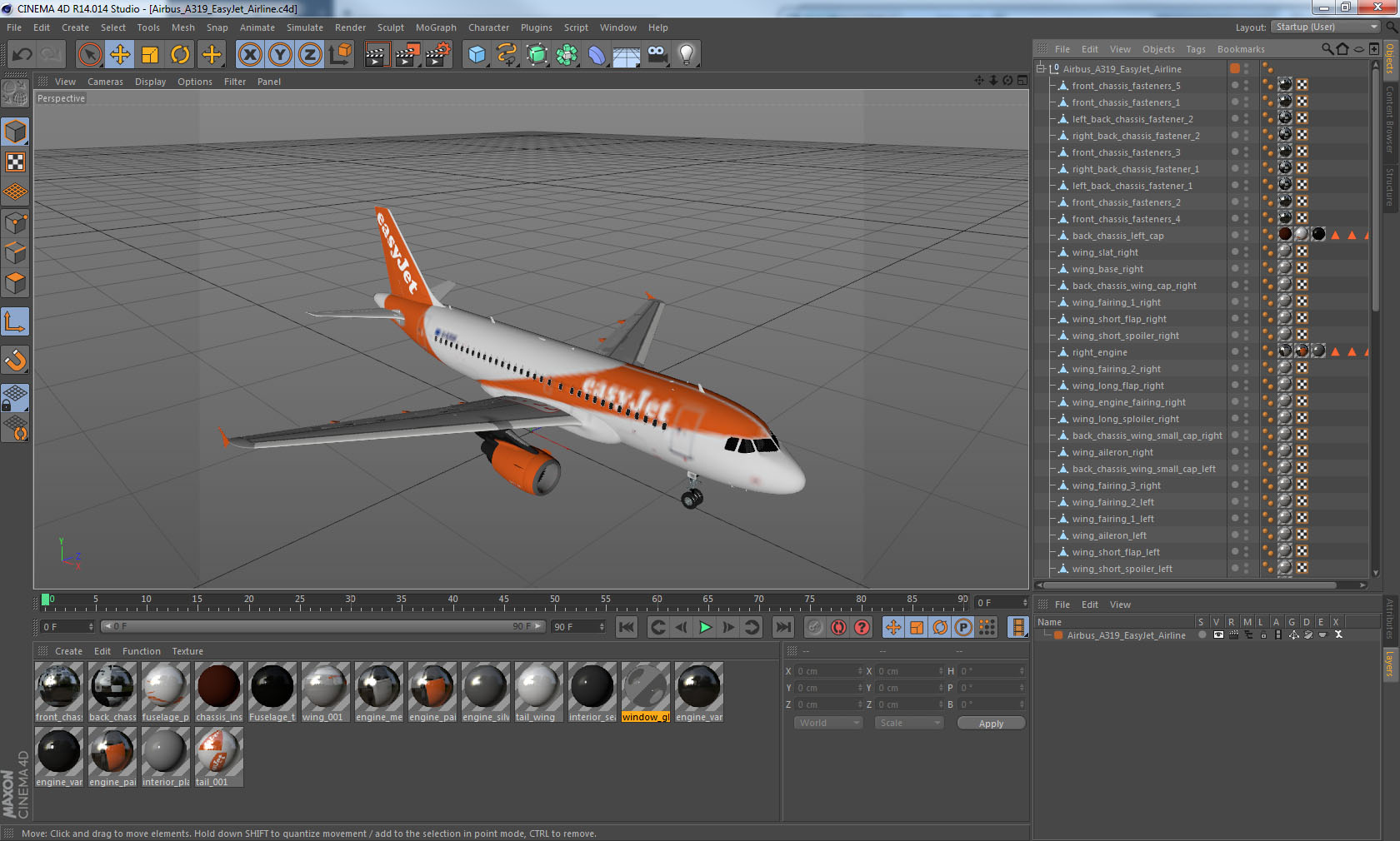 Airbus A319 EasyJet Airline 3D