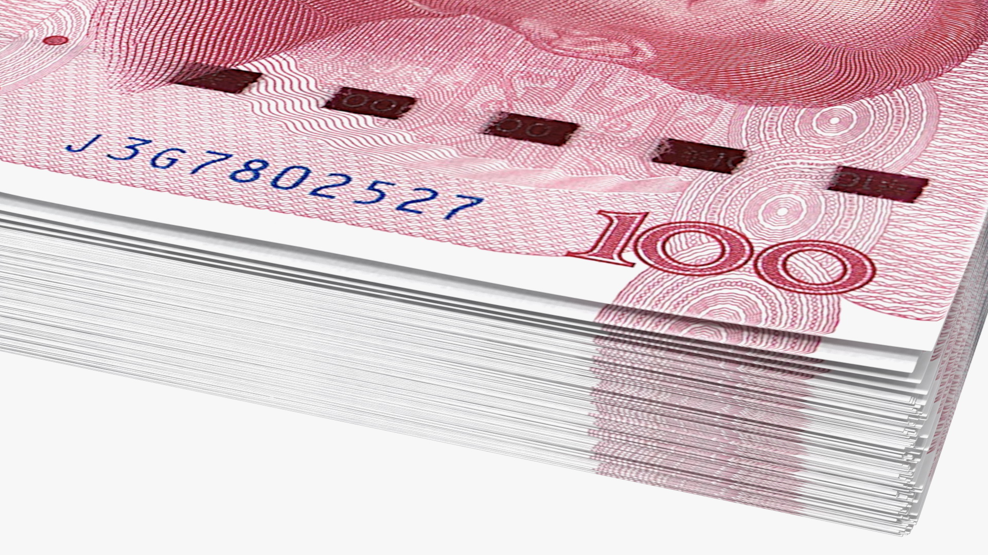 3D Chinese 100 Yuan 2015 Banknotes Bundle model