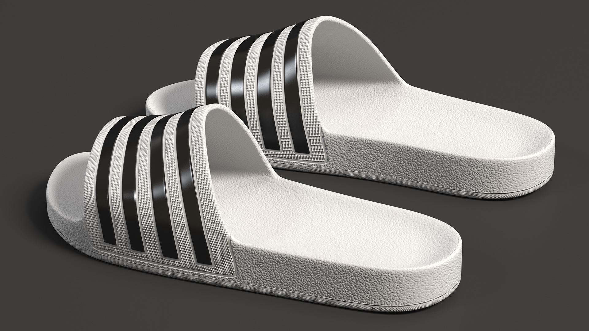Rubber Flip-Flops Slippers White 3D