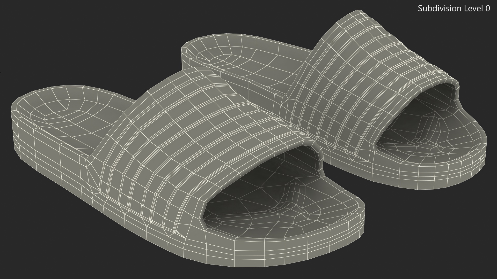 Rubber Flip-Flops Slippers White 3D