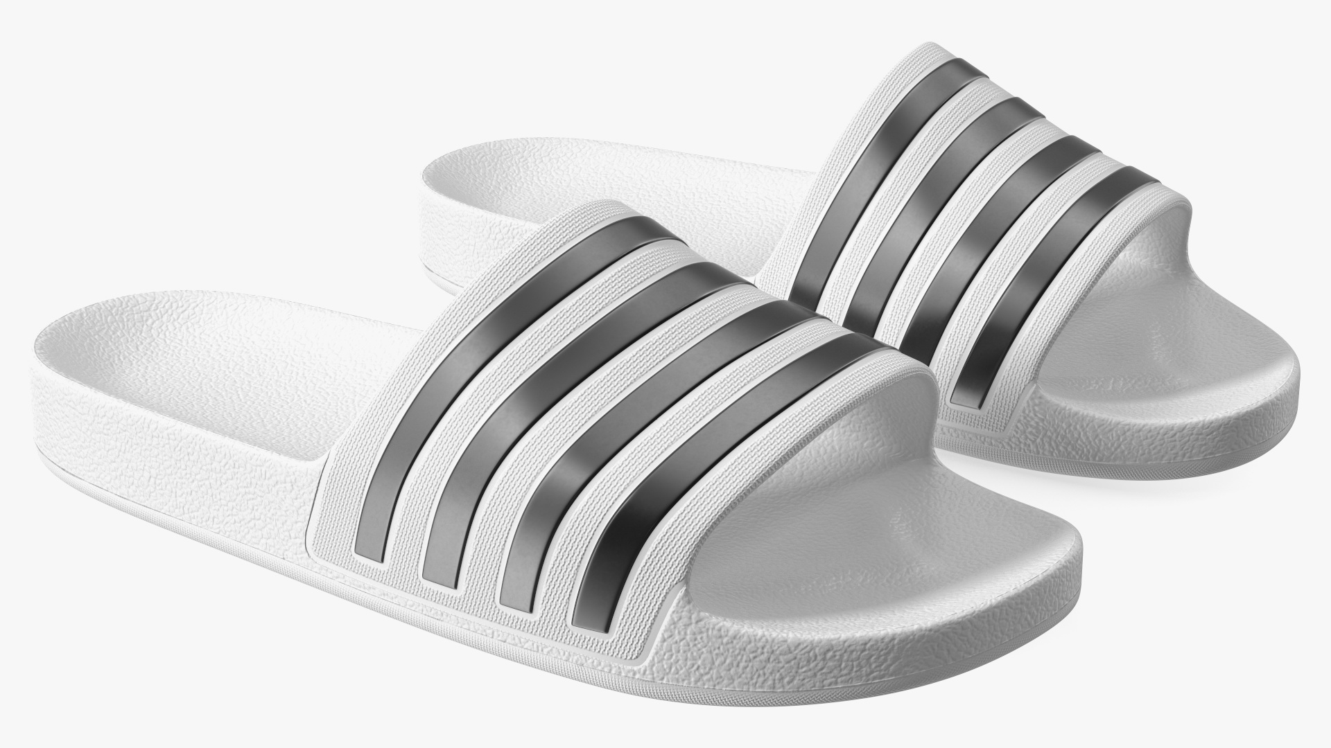 Rubber Flip-Flops Slippers White 3D