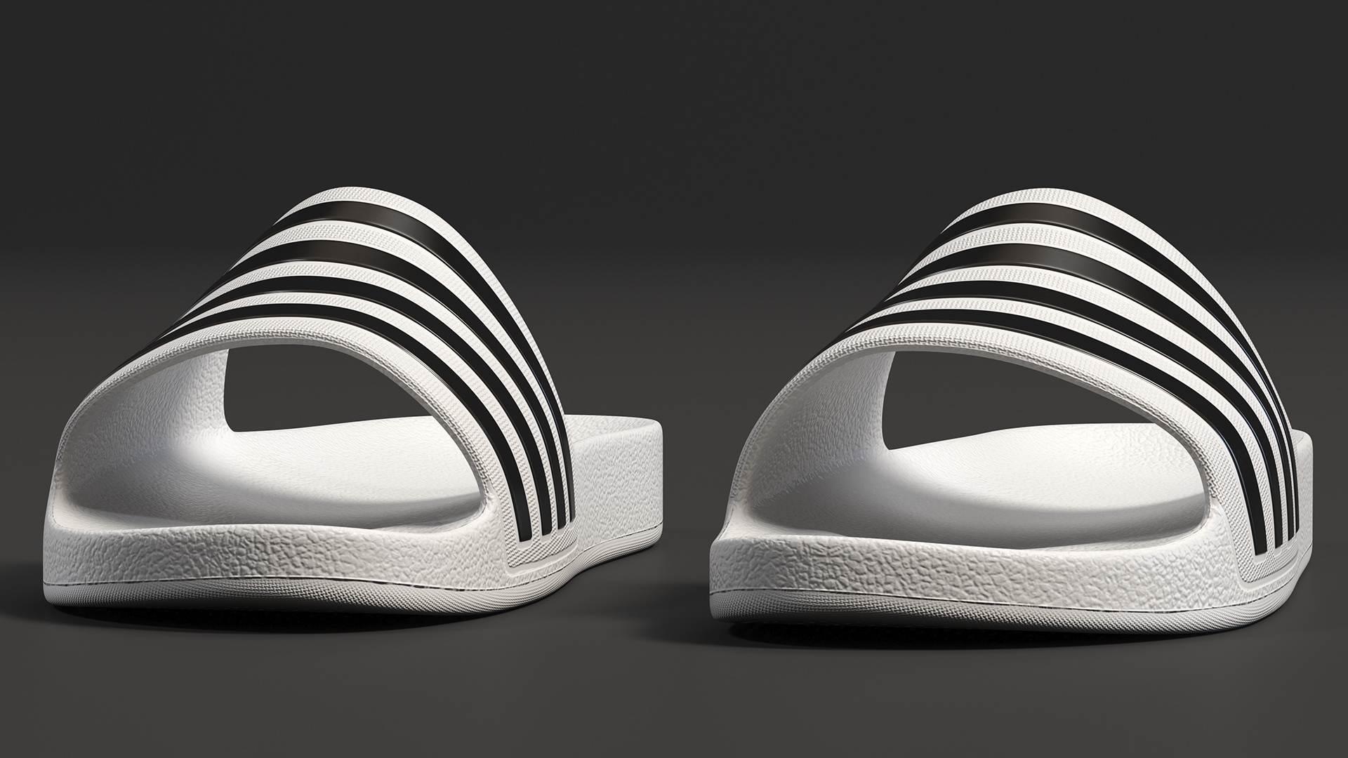 Rubber Flip-Flops Slippers White 3D
