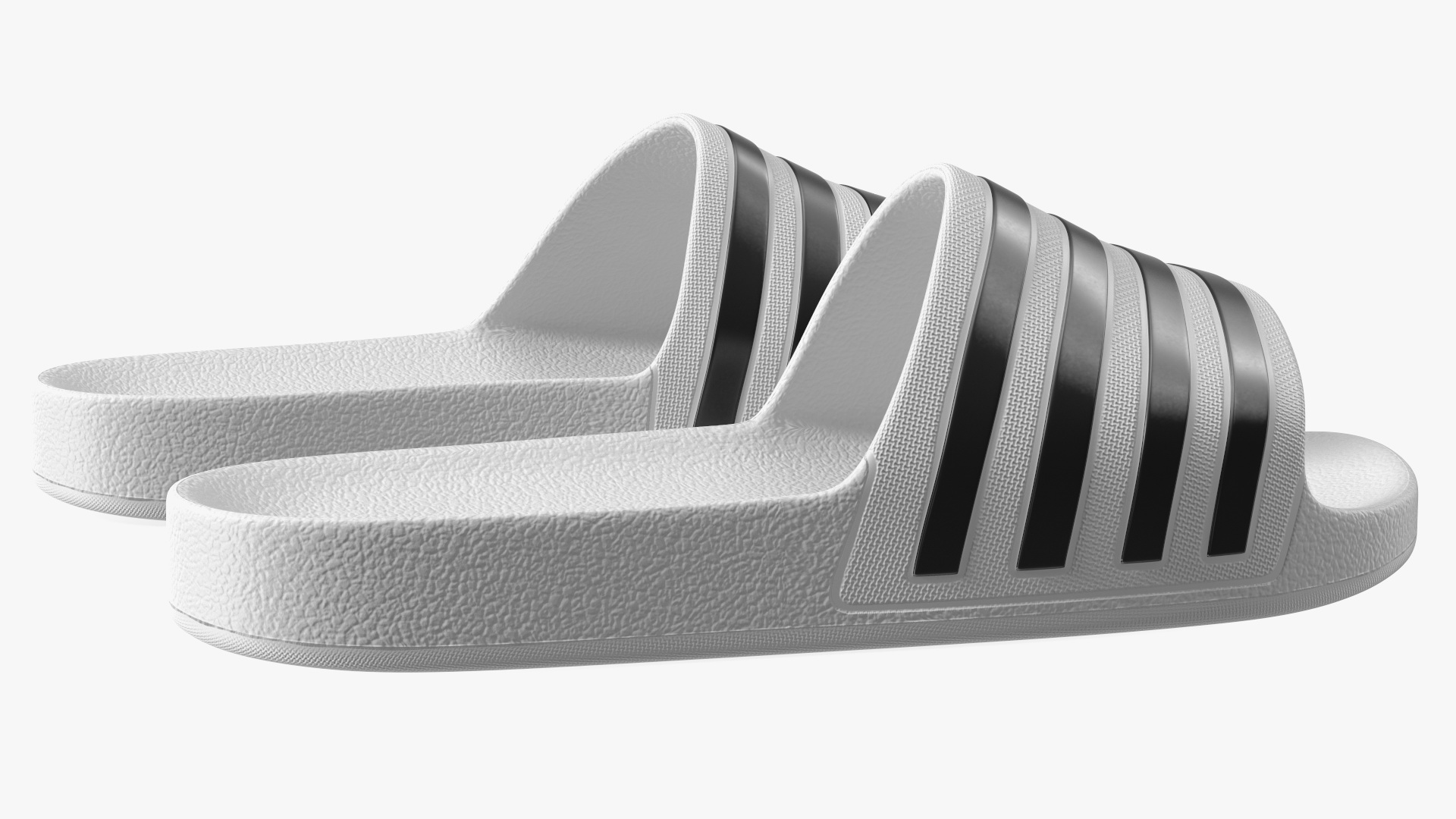 Rubber Flip-Flops Slippers White 3D