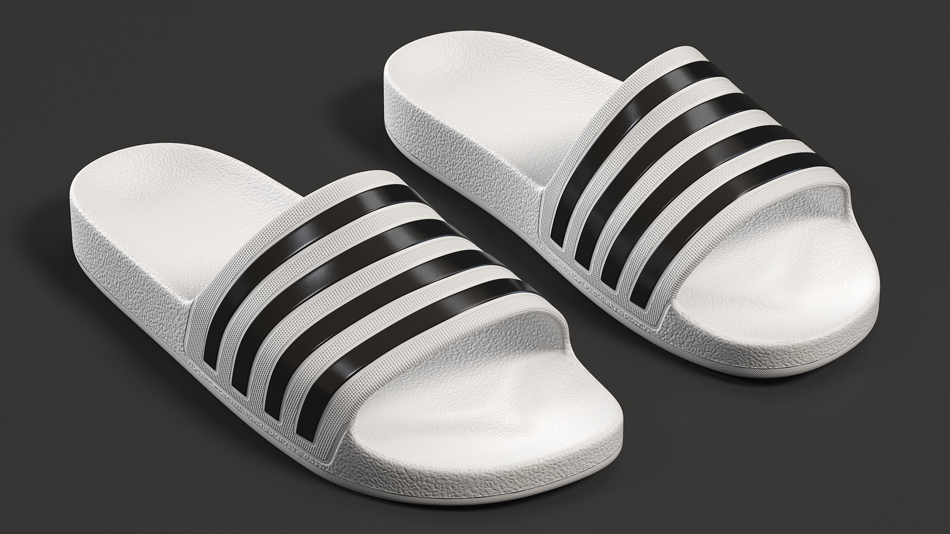 Rubber Flip-Flops Slippers White 3D