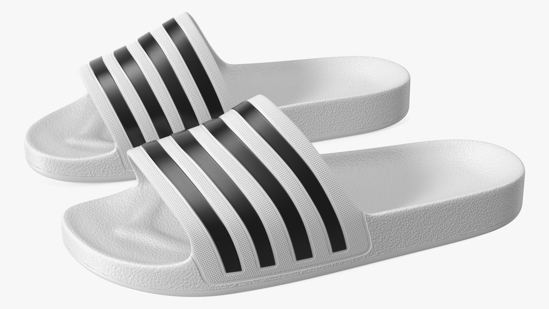 Rubber Flip-Flops Slippers White 3D