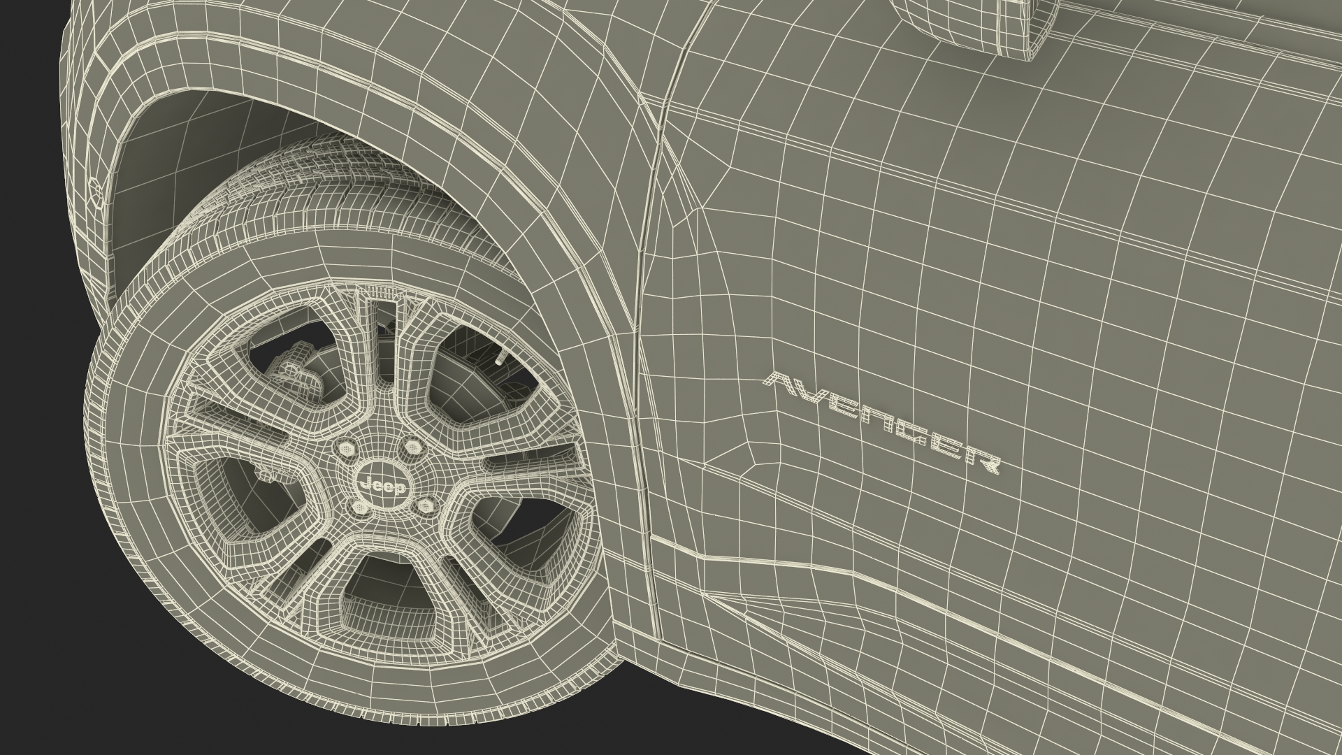 3D Jeep Avenger Crossover Yellow Rigged